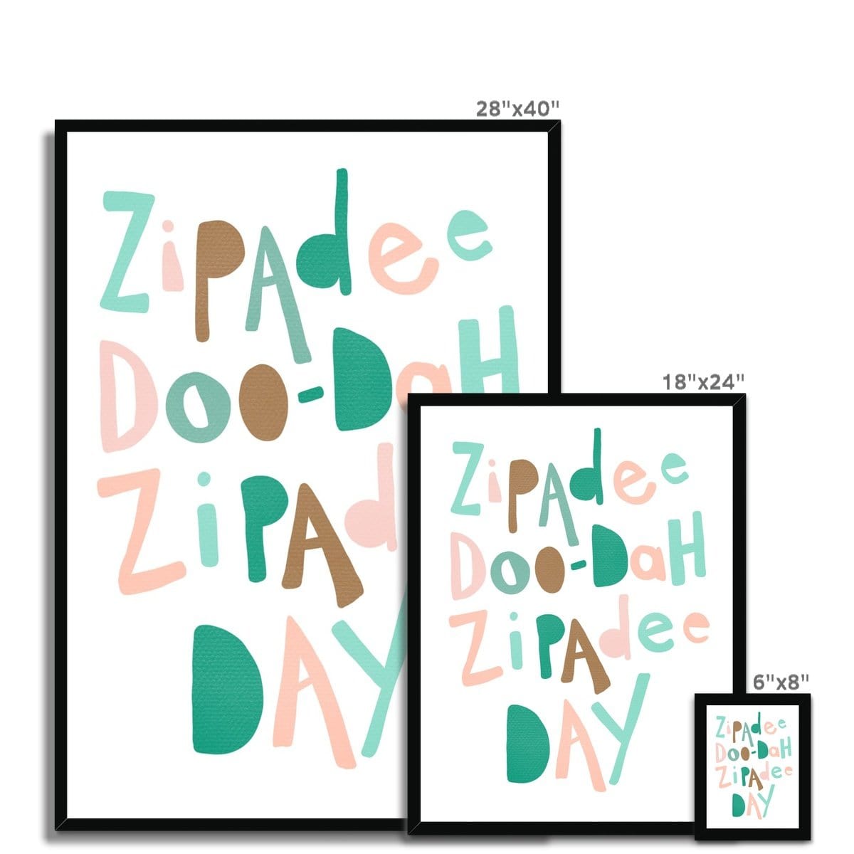 Zipadee Doo Dah - Pink & Green |  Framed Print