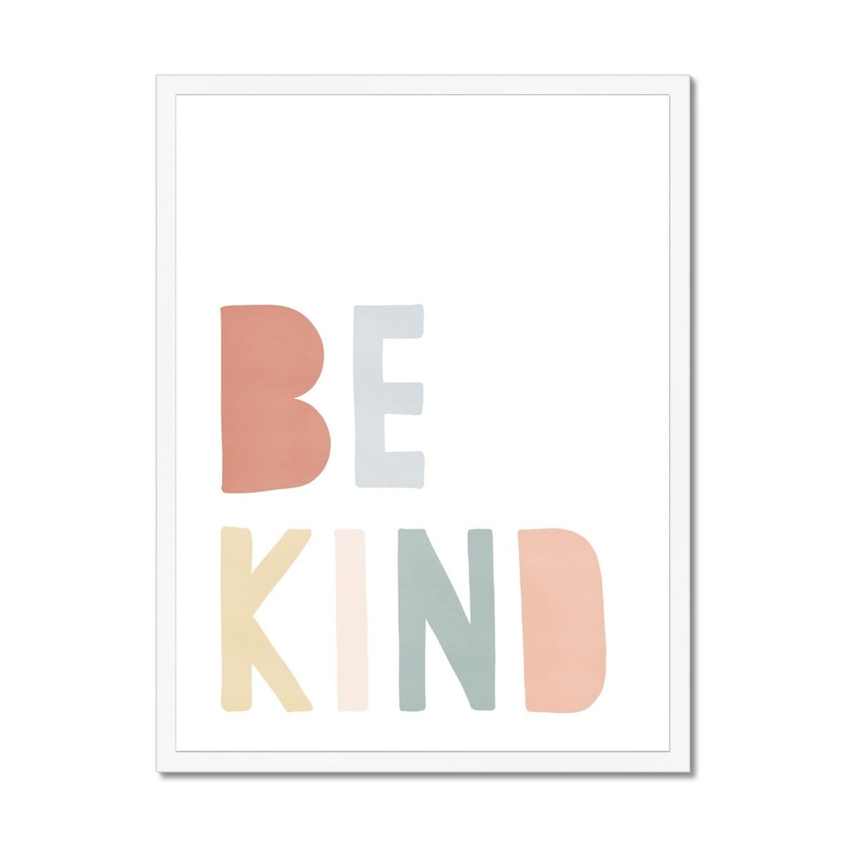 Be Kind Print - Subtle Rainbow |  Framed Print