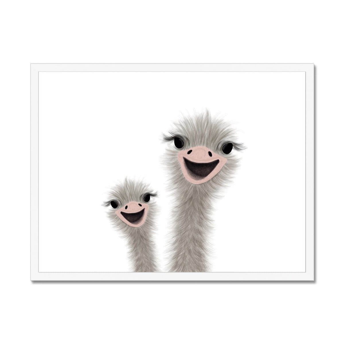 Ostrich - Funny Animal Art (landscape) |  Framed Print