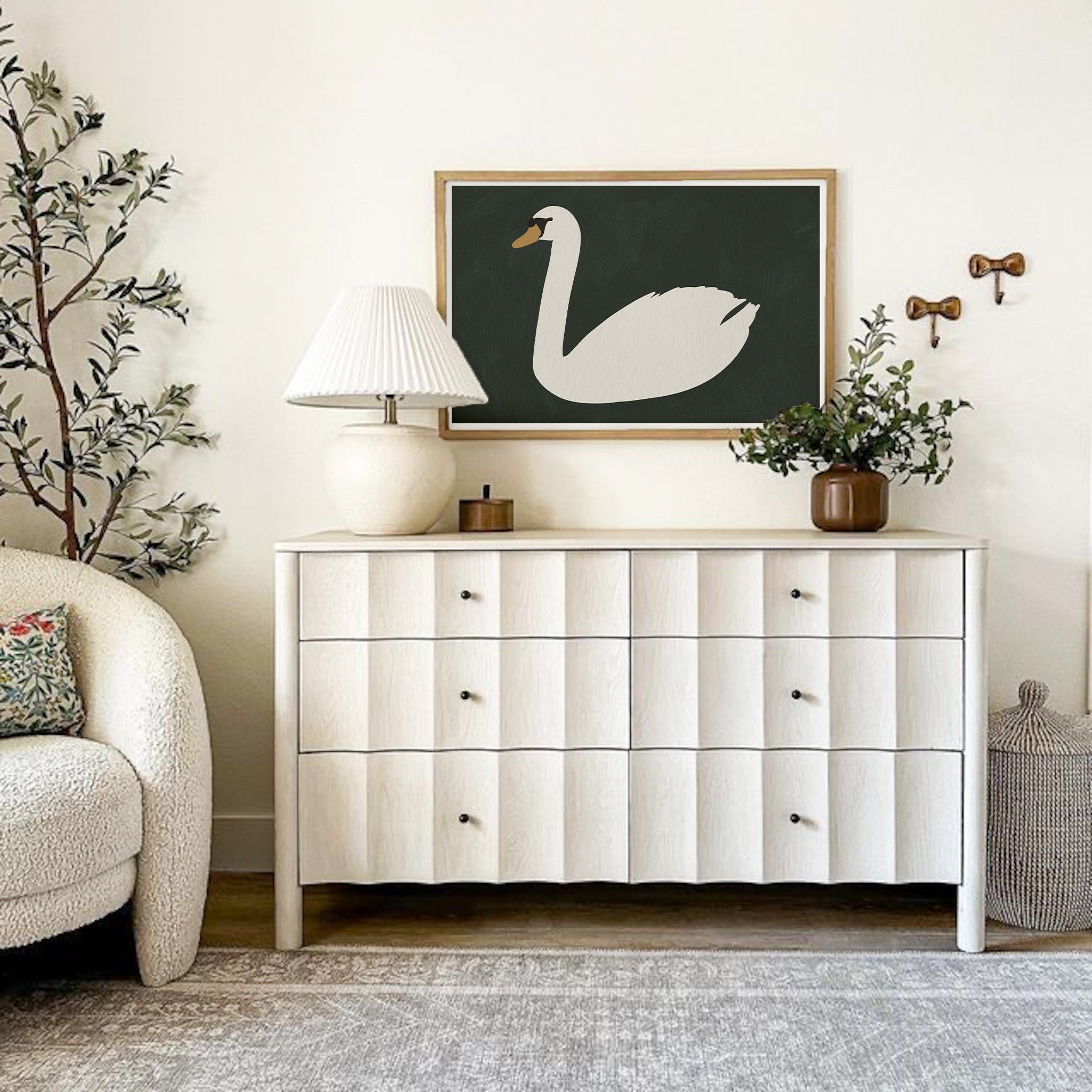 Swan Art - Studio Green |  Framed Print