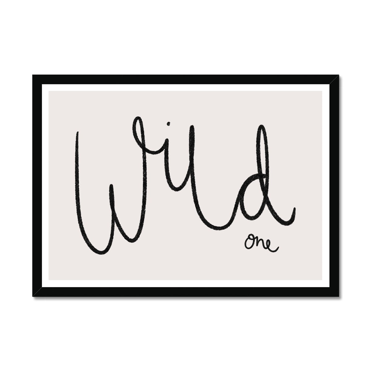 Wild One - Typografie-Landschaft | Gerahmter Druck