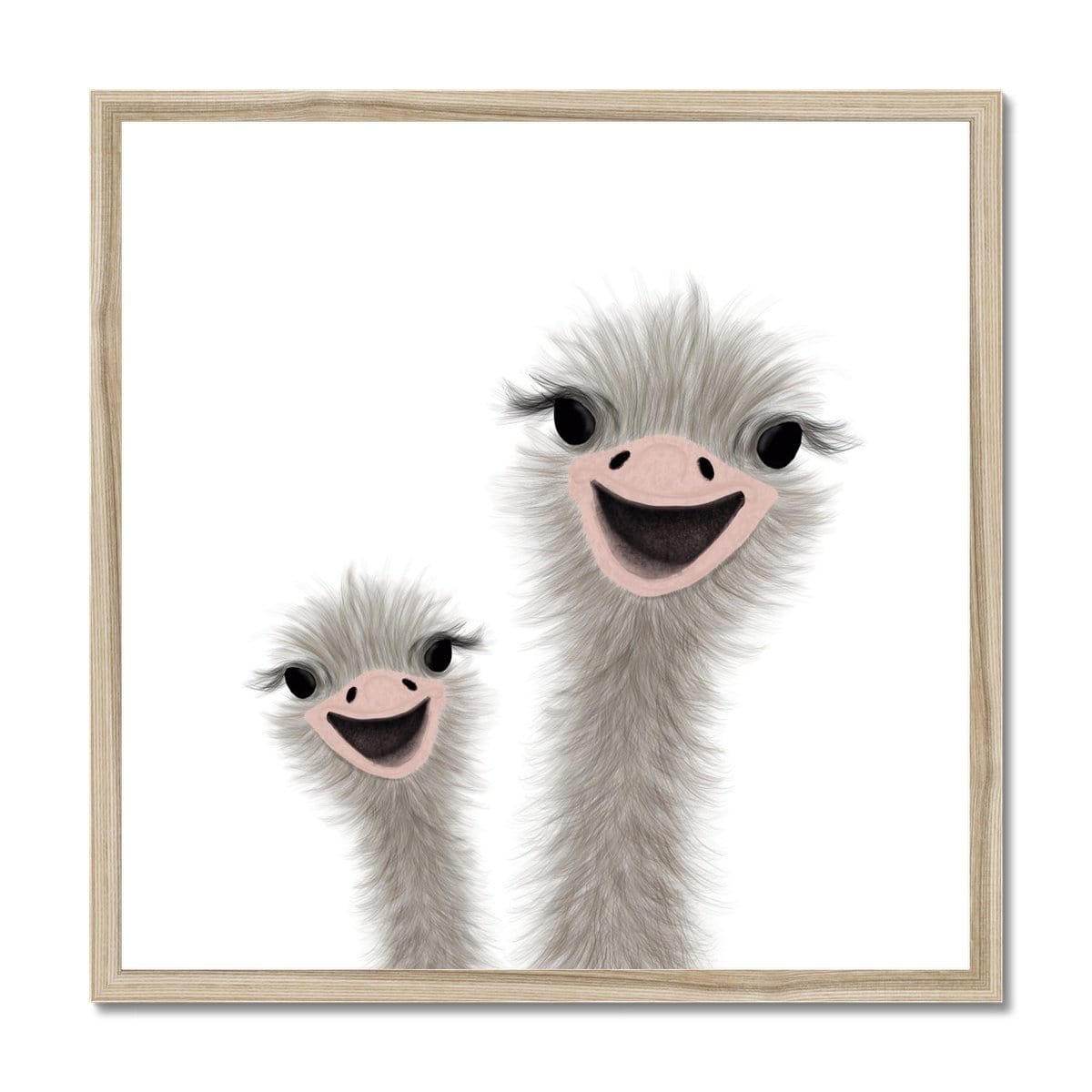 Ostrich - Funny Animal Art (landscape) |  Framed Print