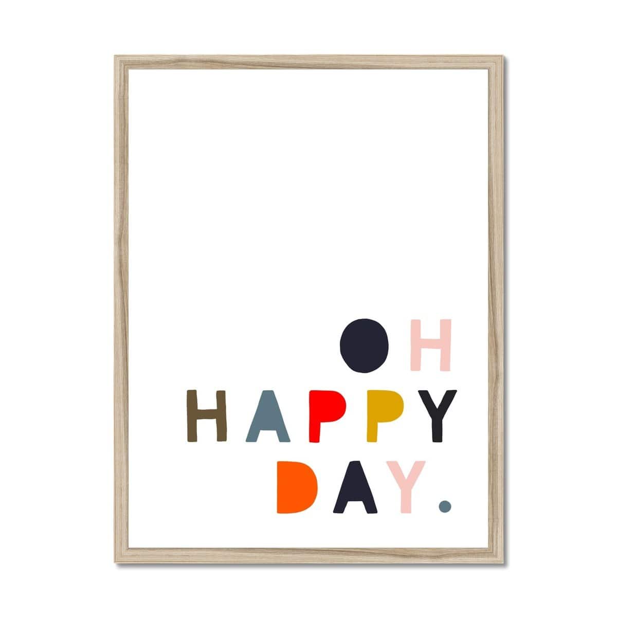 Oh Happy Day - Muted Rainbow Colours |  Framed Print