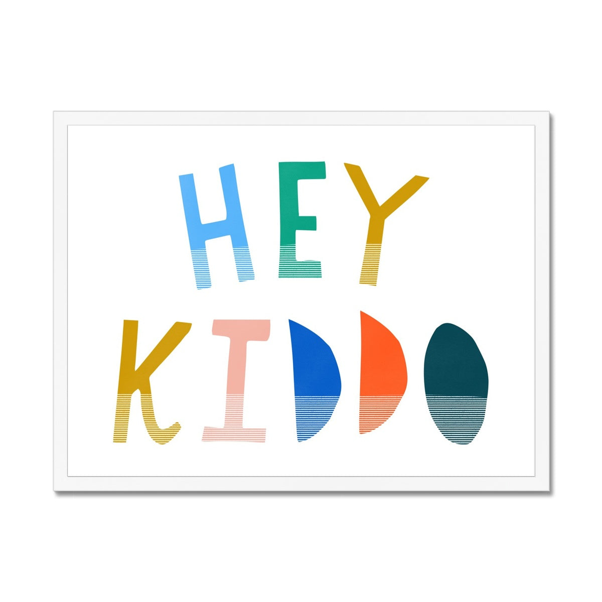 Hey Kiddo - Brights (Landscape) |  Framed Print