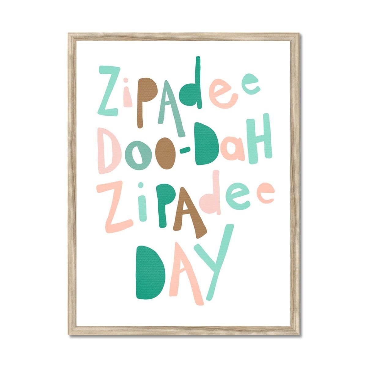 Zipadee Doo Dah - Pink & Green |  Framed Print