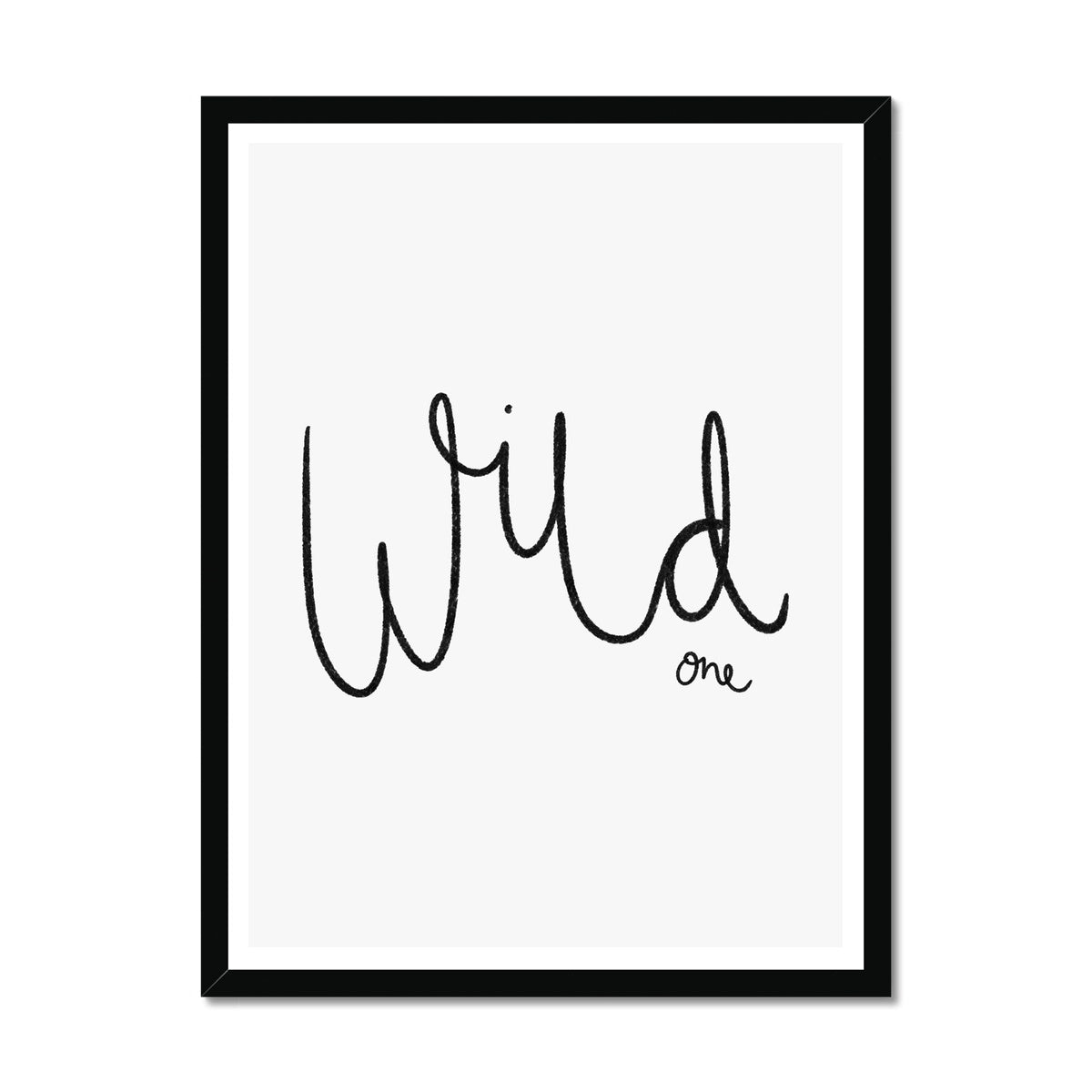 Wild One - Schwarz, Grau | Gerahmter Druck