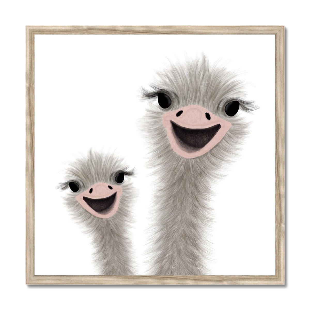 Ostrich - Children's Animal Art |  Framed Print