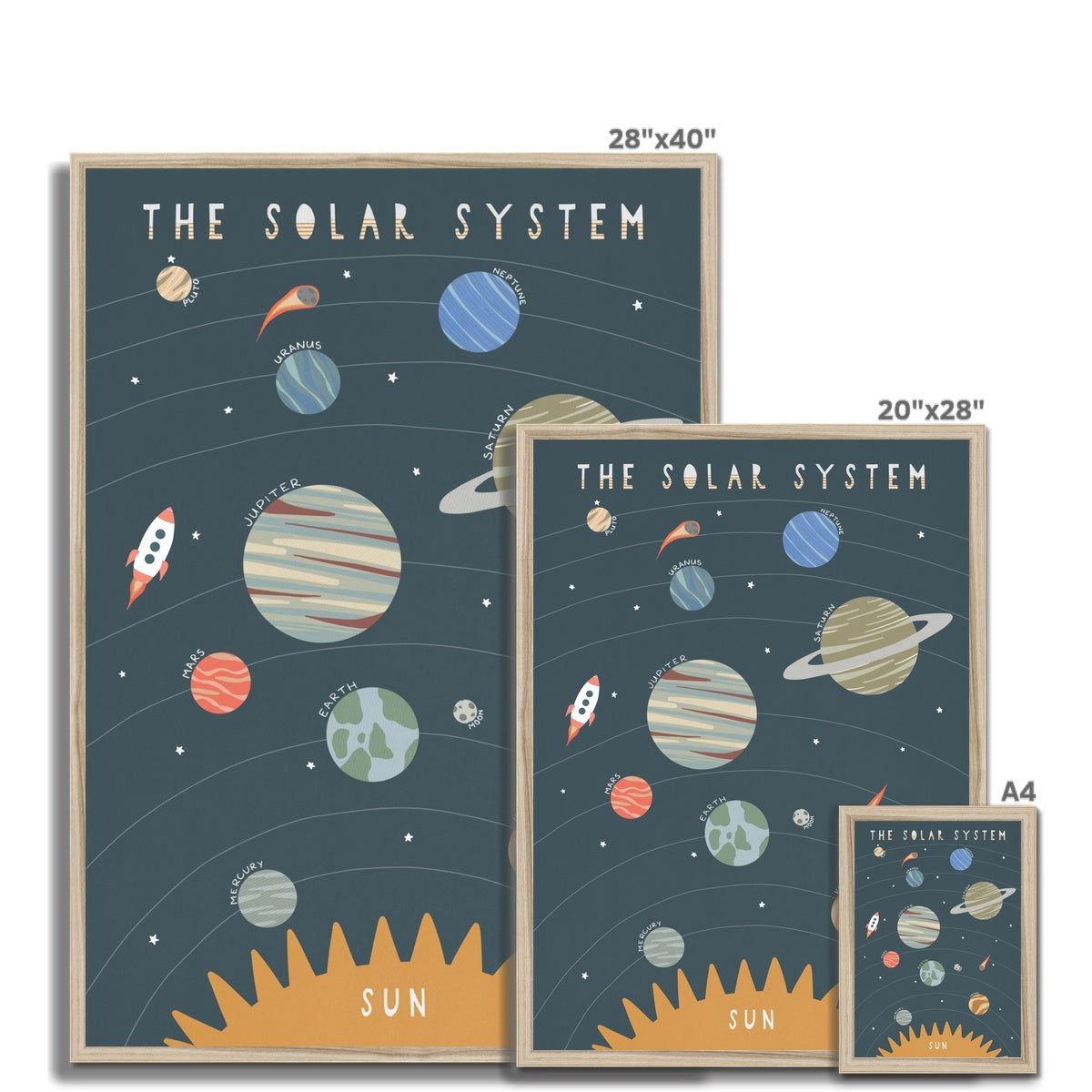 Solar System Print - Portrait |  Framed Print