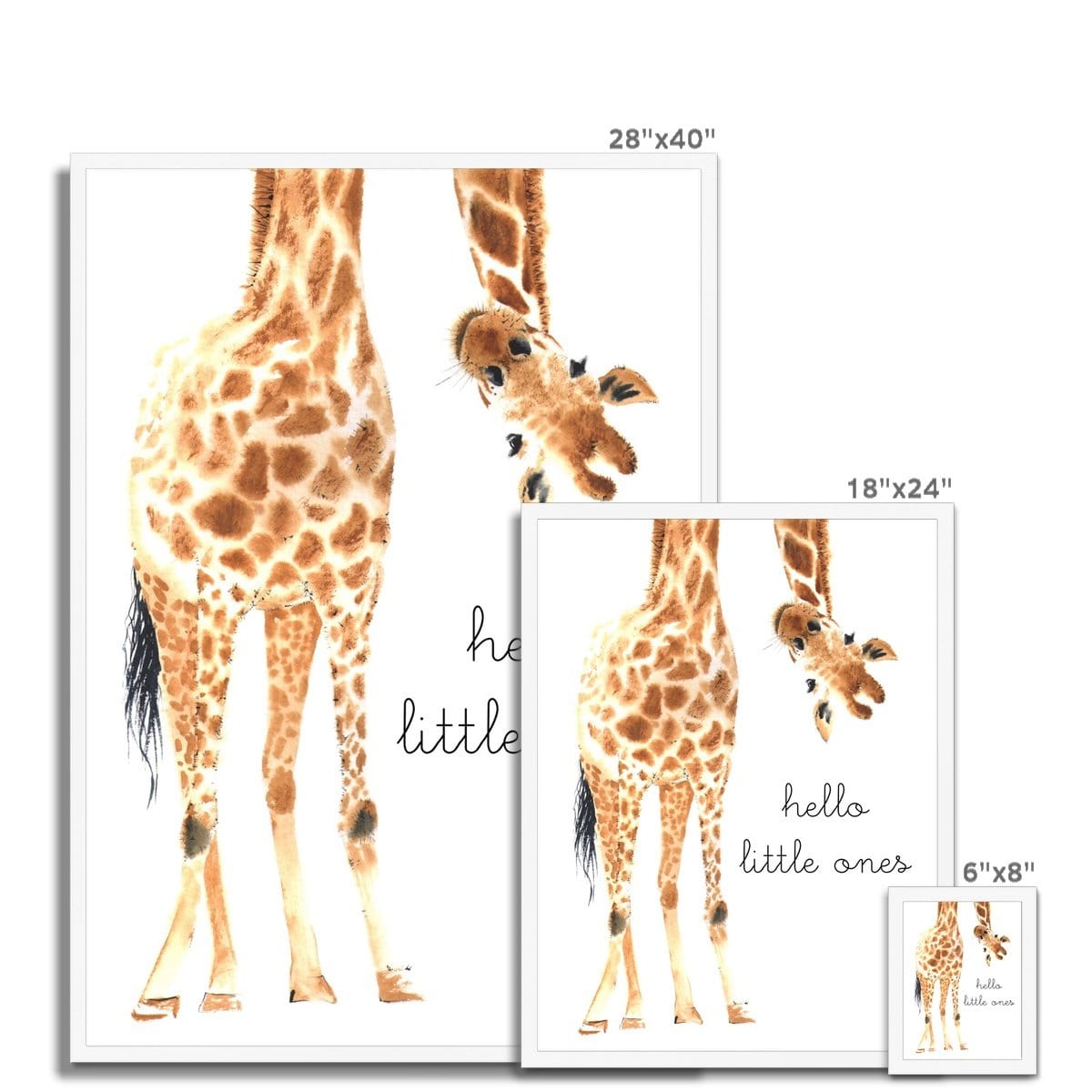 Twins - Hello Little One Giraffe |  Framed Print