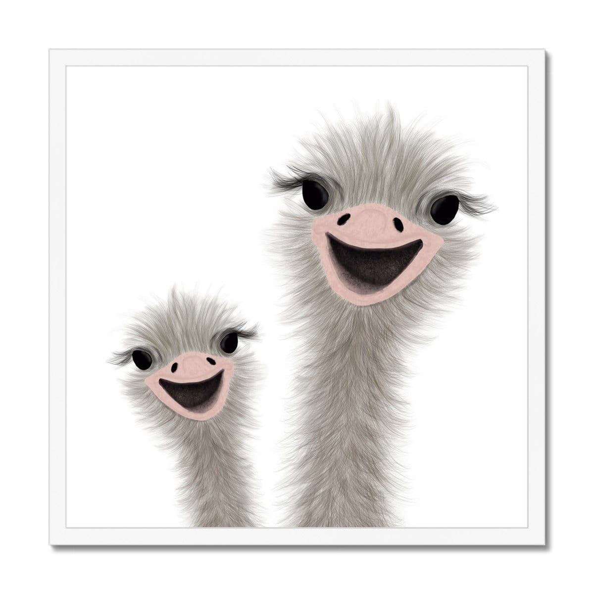 Ostrich - Children's Animal Art |  Framed Print