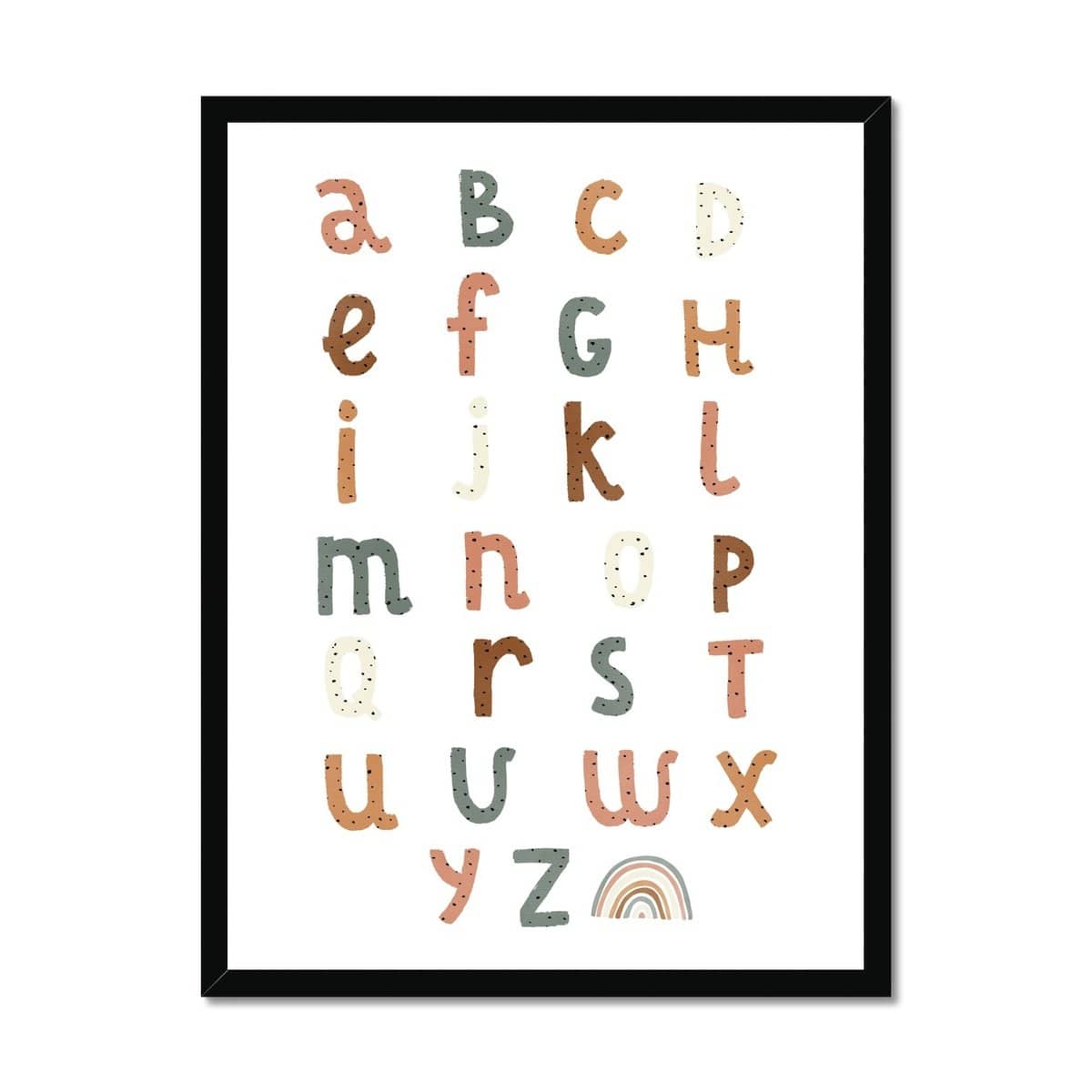 Alphabet Chart Watermelon Colours |  Framed Print