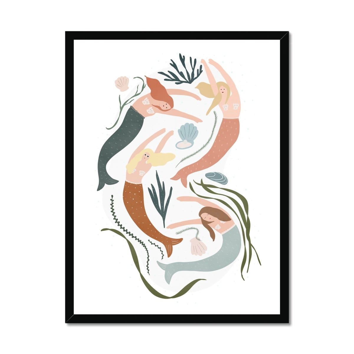 Mermaids - Girls Bedroom Decor |  Framed Print