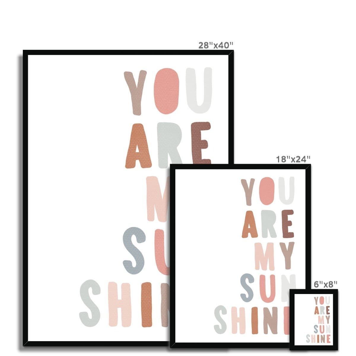 You Are My Sunshine - Ice Cream Colours |  Framed Print