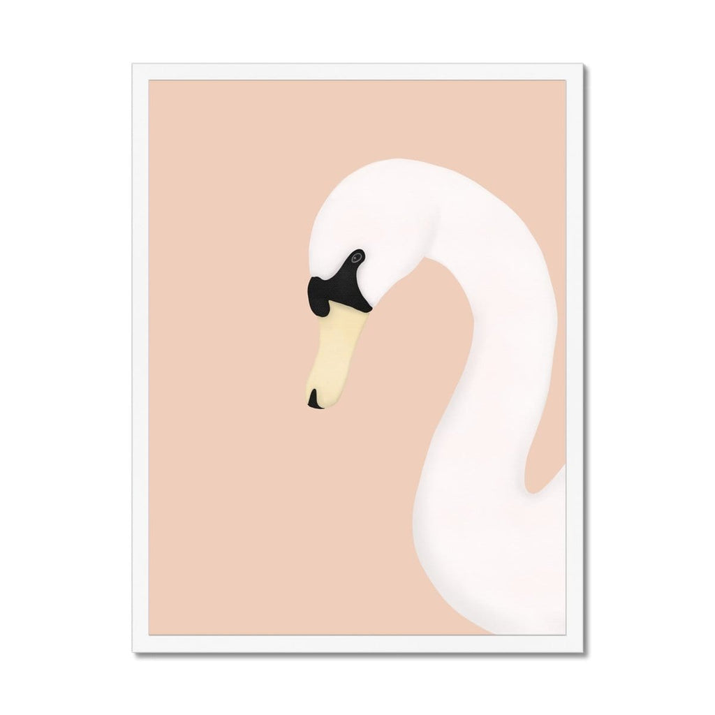 Swan Wall Art Print - Pink |  Framed Print