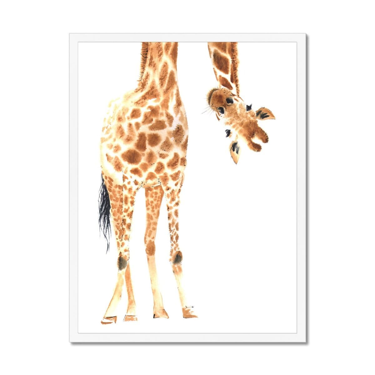 Hello Little One Giraffe - No Words |  Framed Print