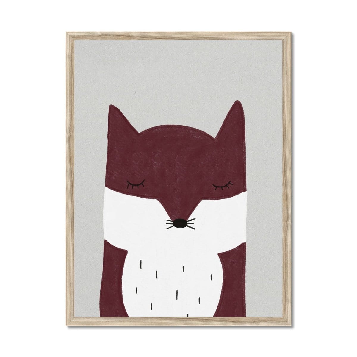 Sleepy Fox - Red |  Framed Print