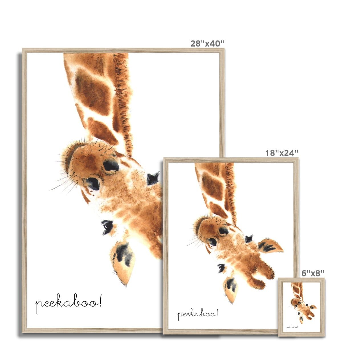 Peekaboo Giraffe |  Framed Print