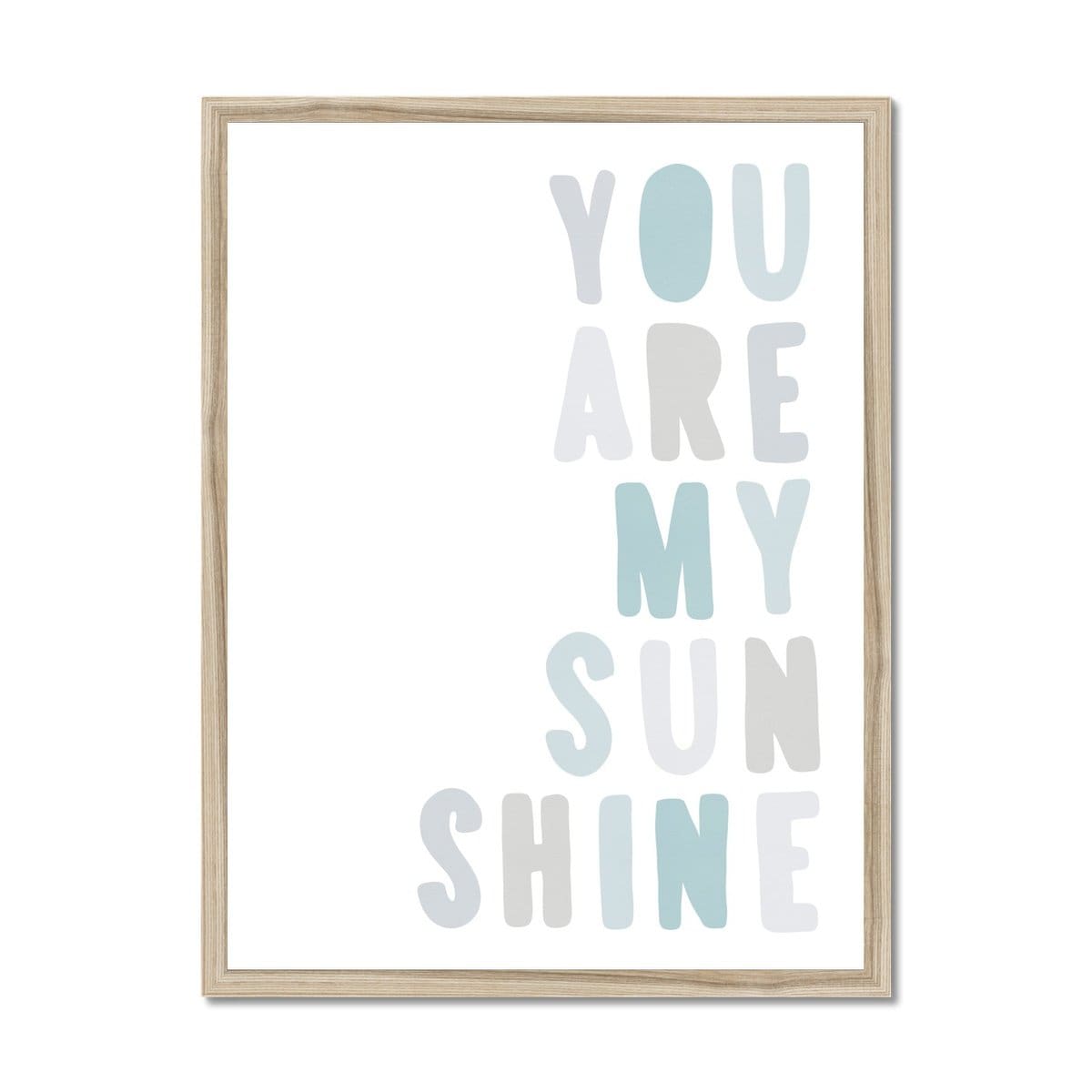 You Are My Sunshine - Pastel Blue |  Framed Print