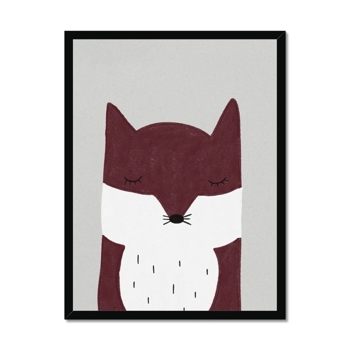 Sleepy Fox - Red |  Framed Print