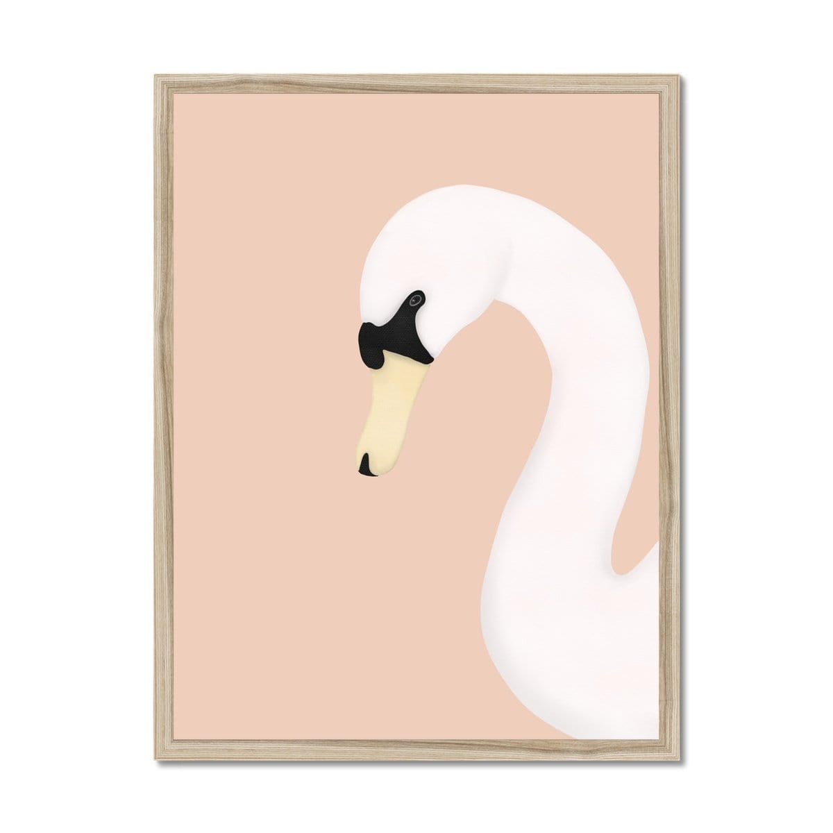 Swan Wall Art Print - Pink |  Framed Print