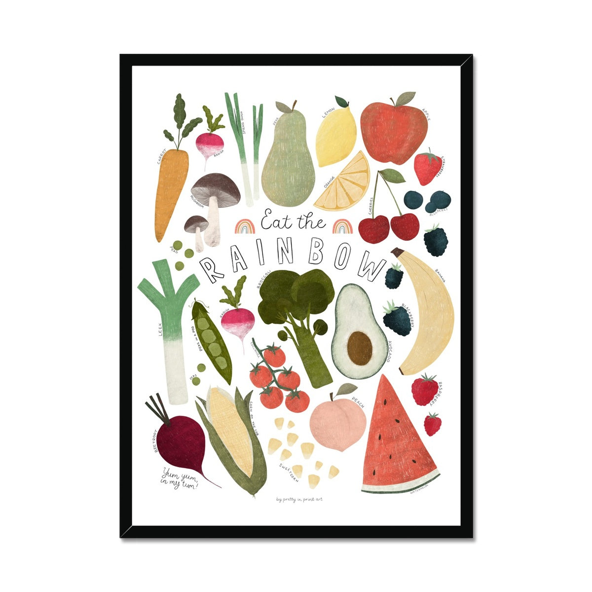 Eat The Rainbow - without faces |  Framed Print