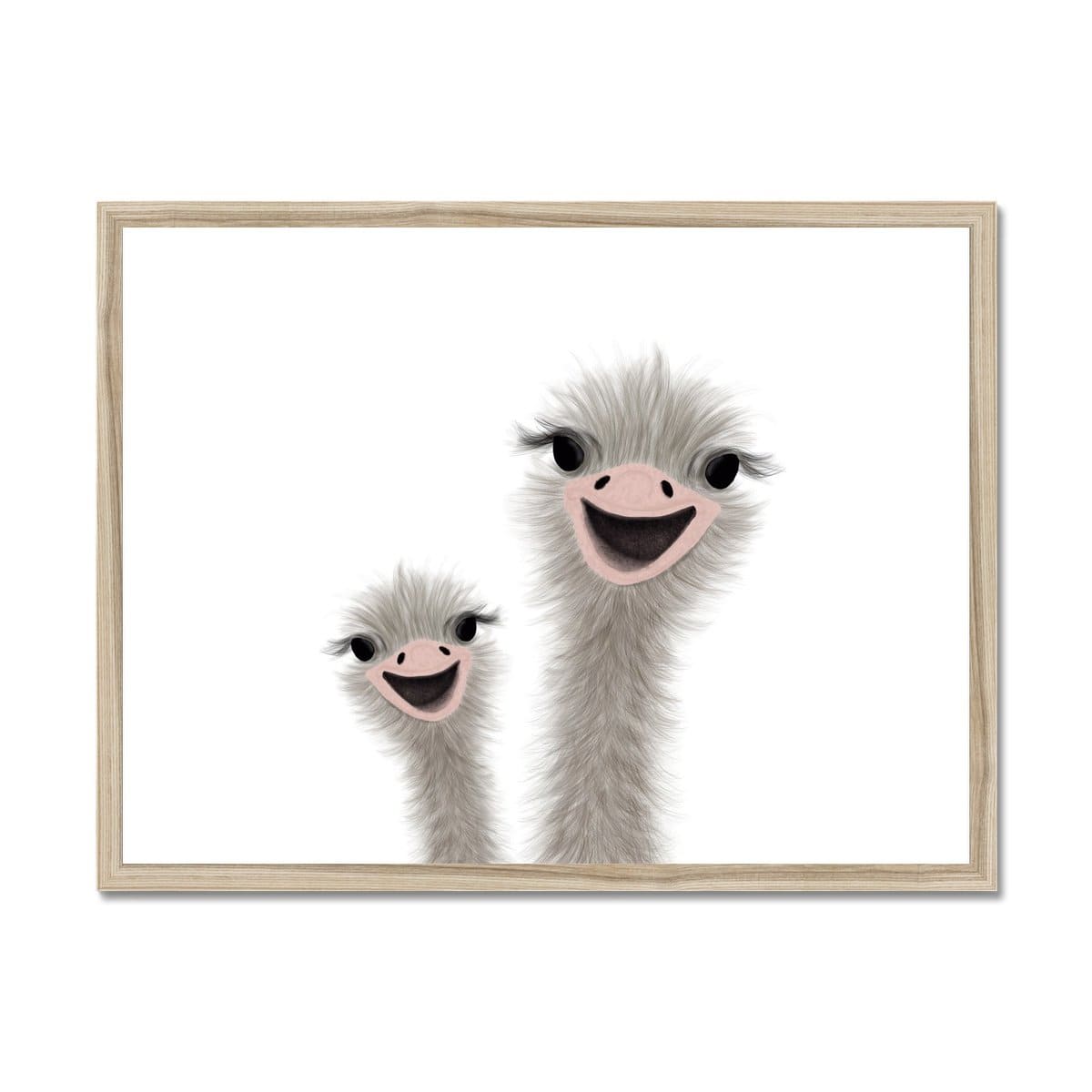 Ostrich - Funny Animal Art (landscape) |  Framed Print