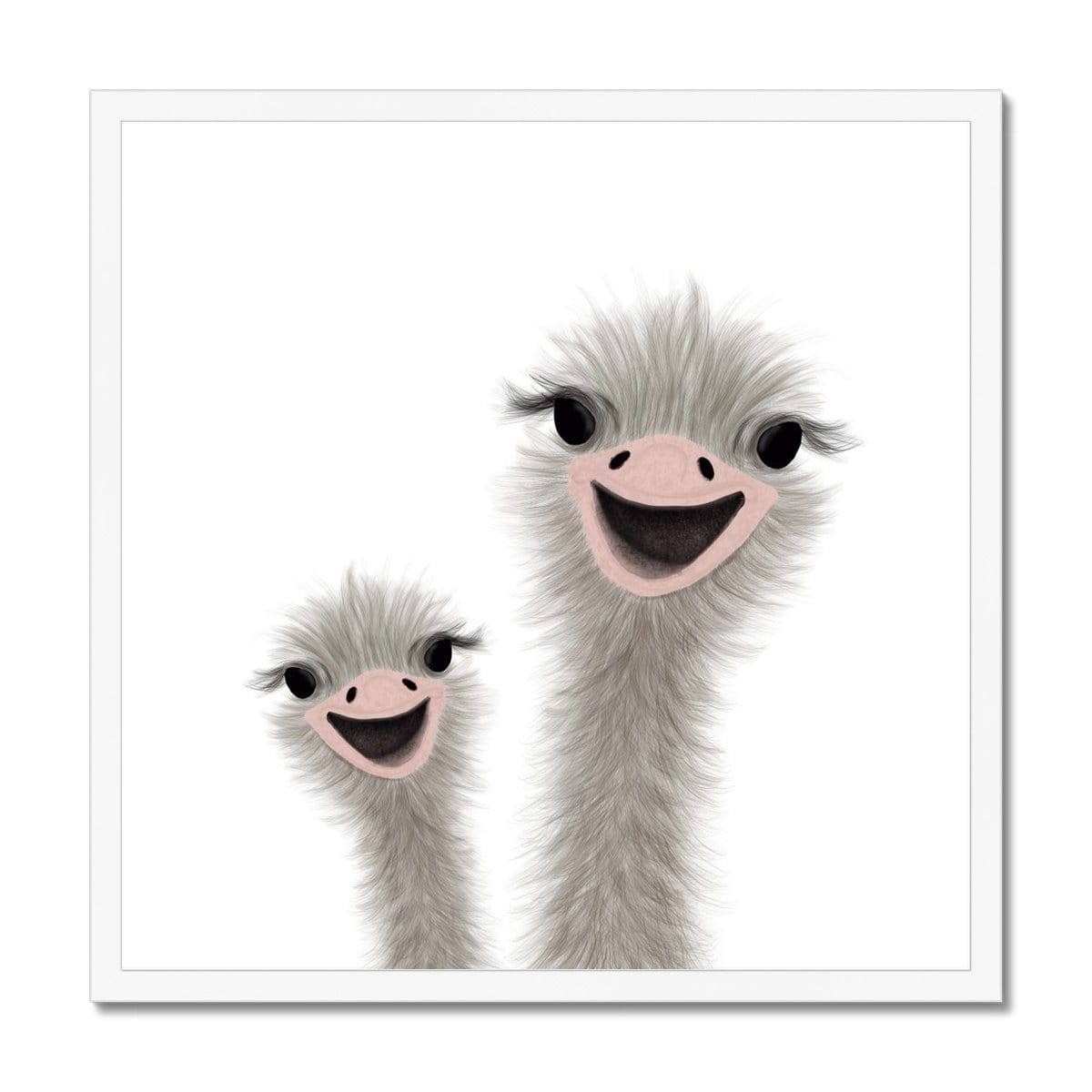 Ostrich - Funny Animal Art (landscape) |  Framed Print