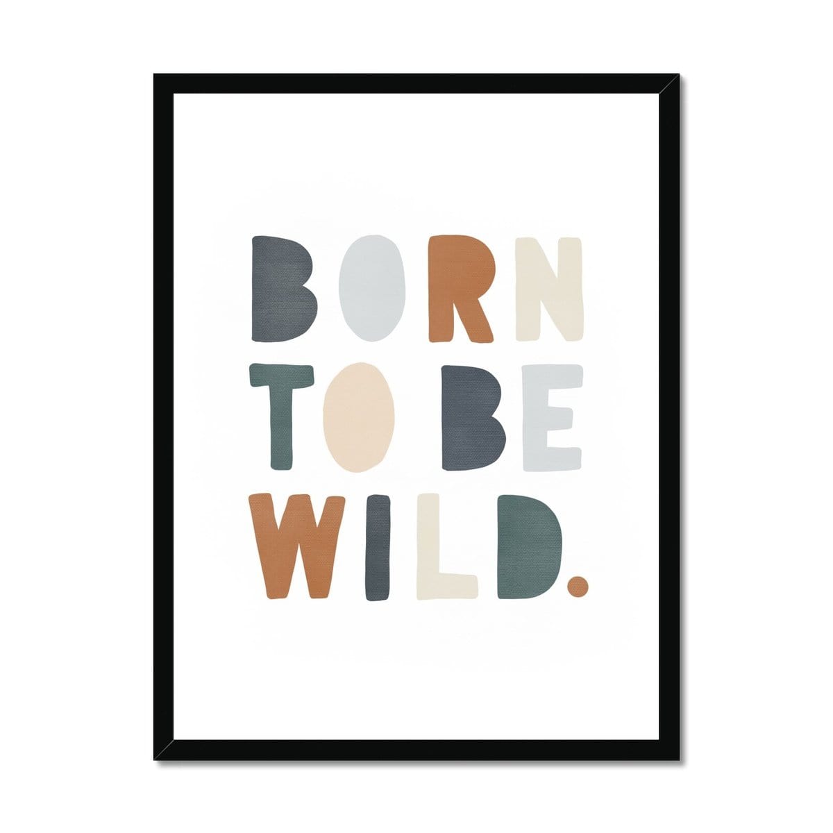 Born To Be Wild Print - Navy & Brown |  Framed Print