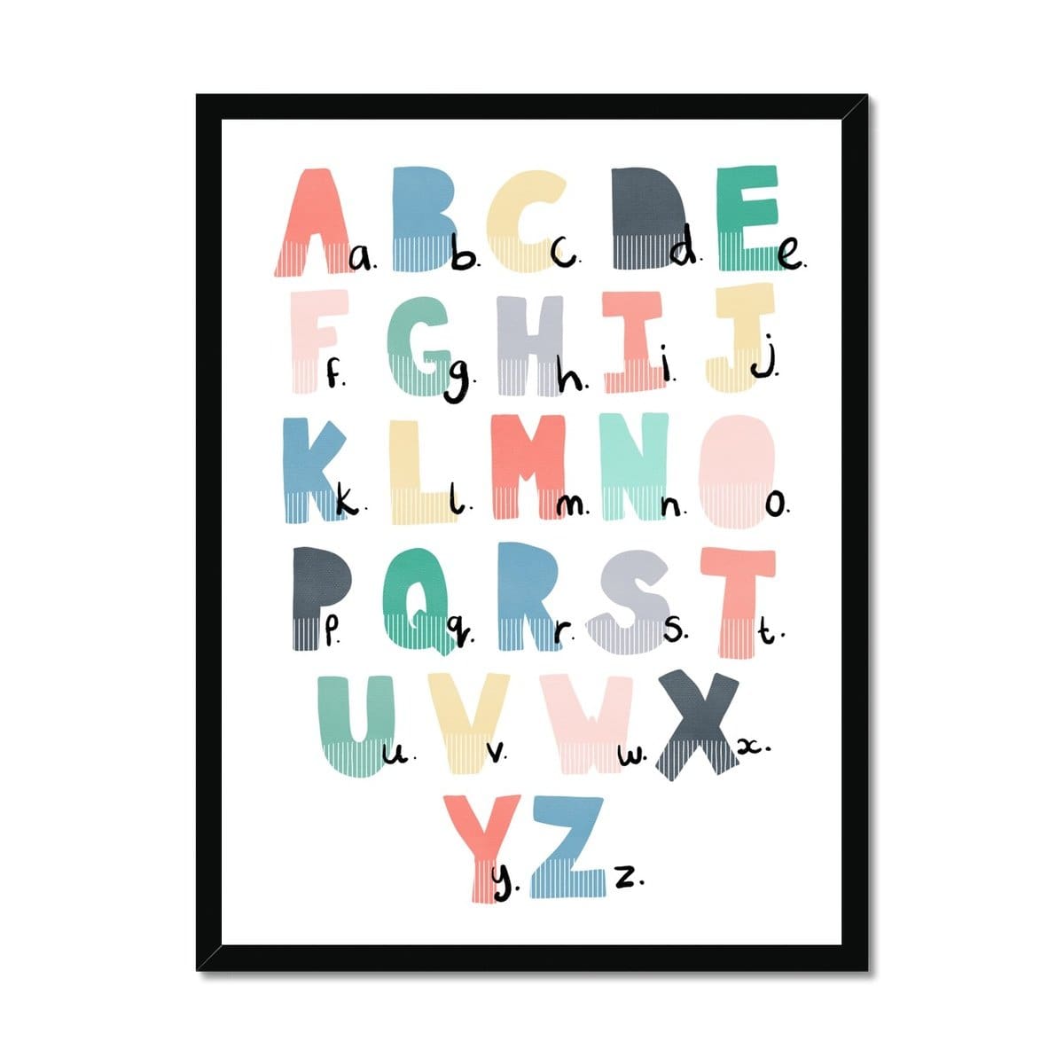 Alphabet Chart - Rainbow Colours |  Framed Print