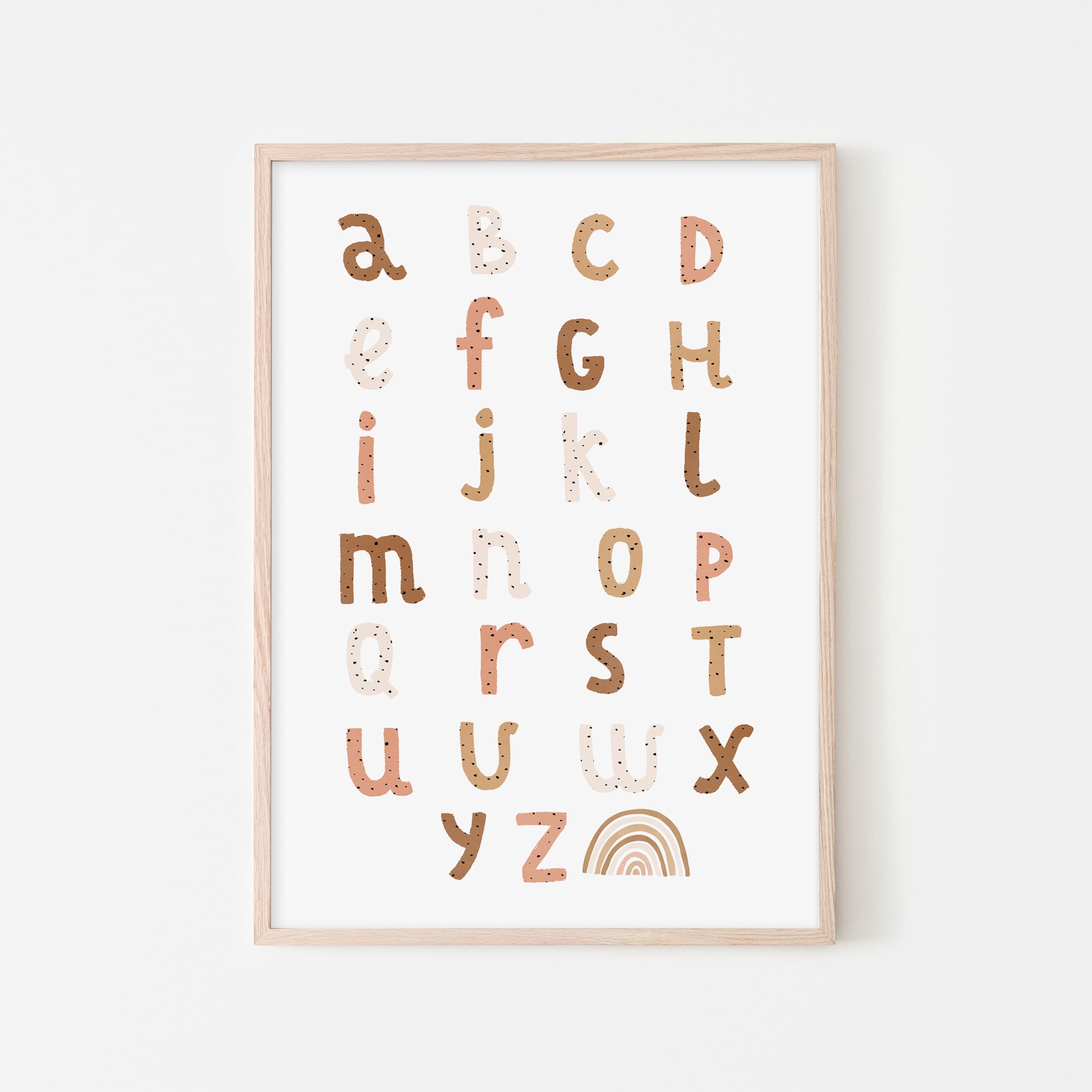 Alphabet-Tabelle – Gebrannte Umbra | Gerahmter Druck