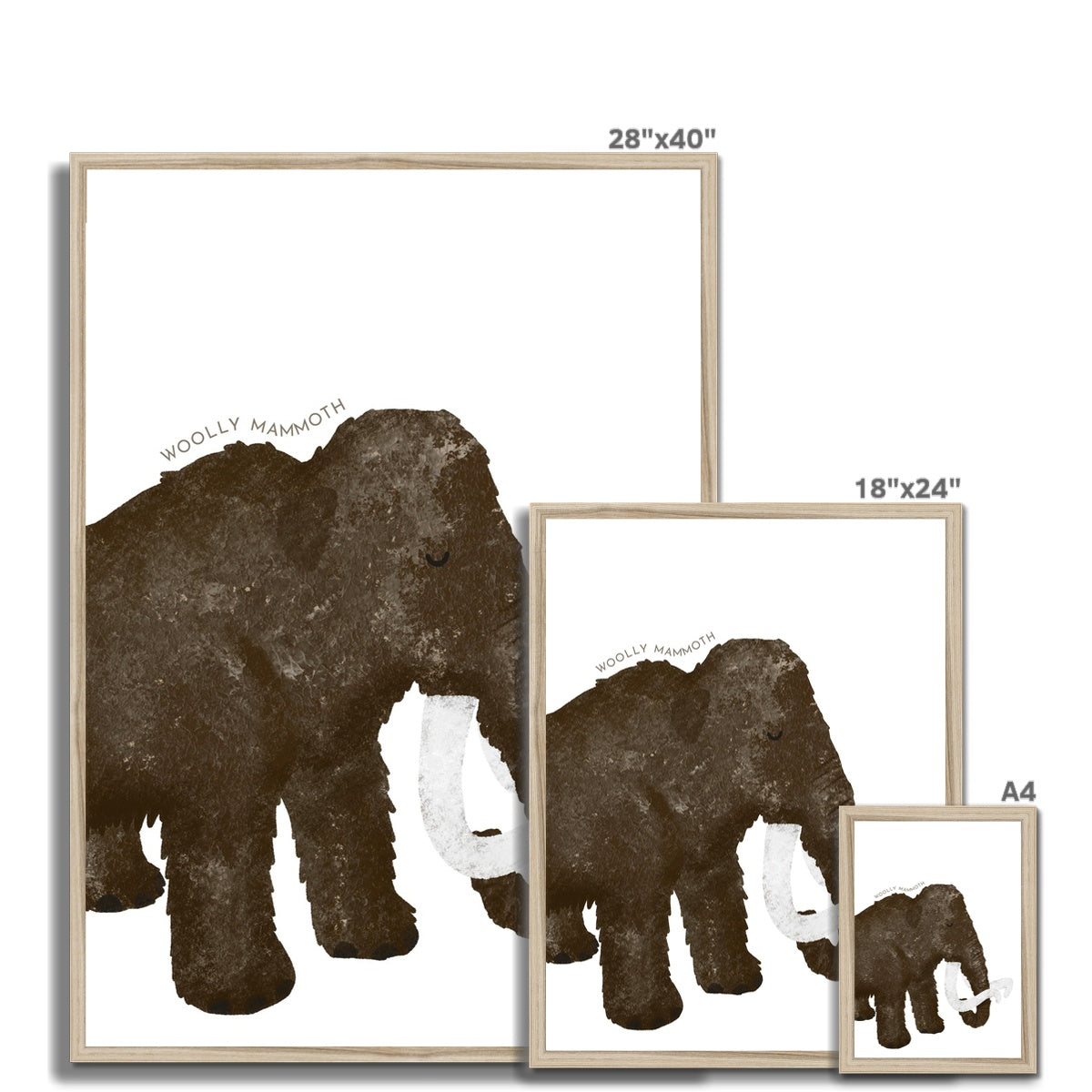 Woolly Mammoth - Portrait |  Framed Print