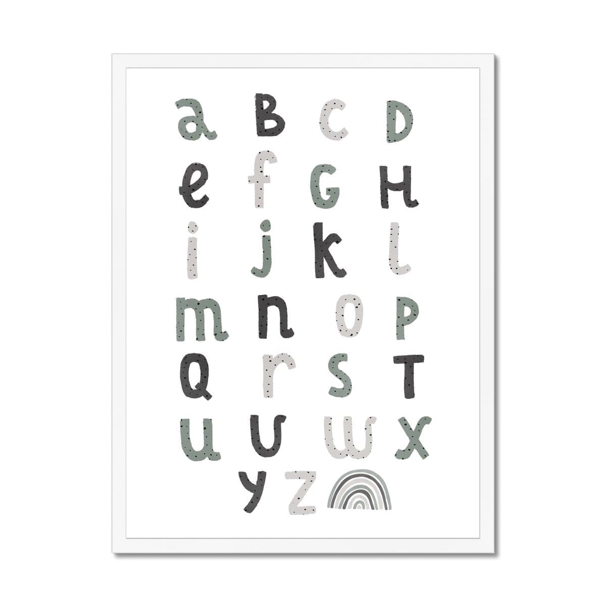 Alphabet Chart - Spearmint Blue |  Framed Print