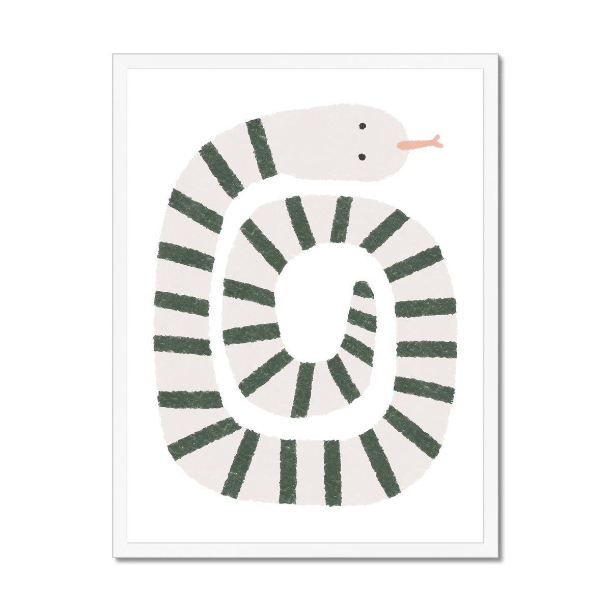 Snake Print - Grey, Green |  Framed Print