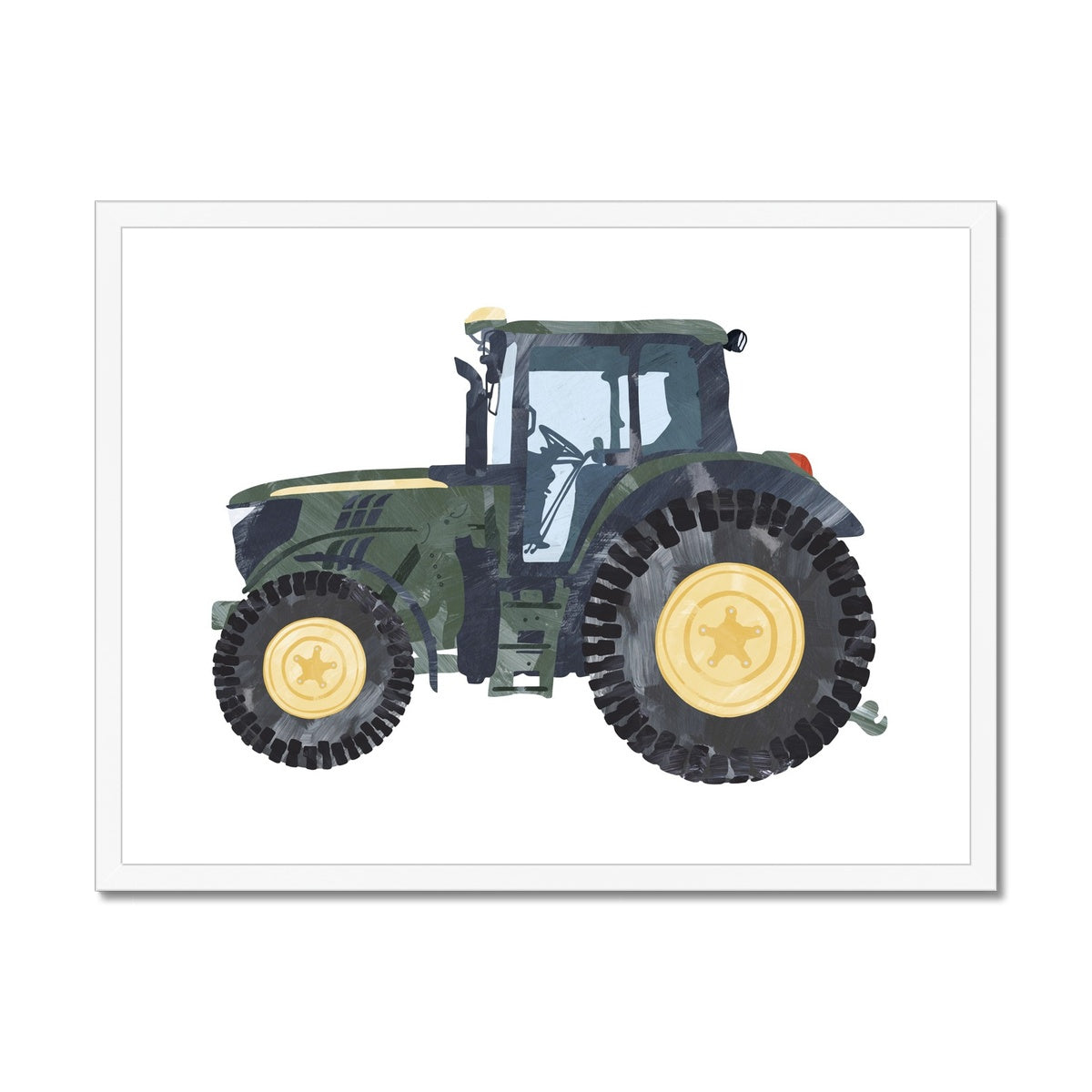 Tractor Kids Art | Green |  Framed Print