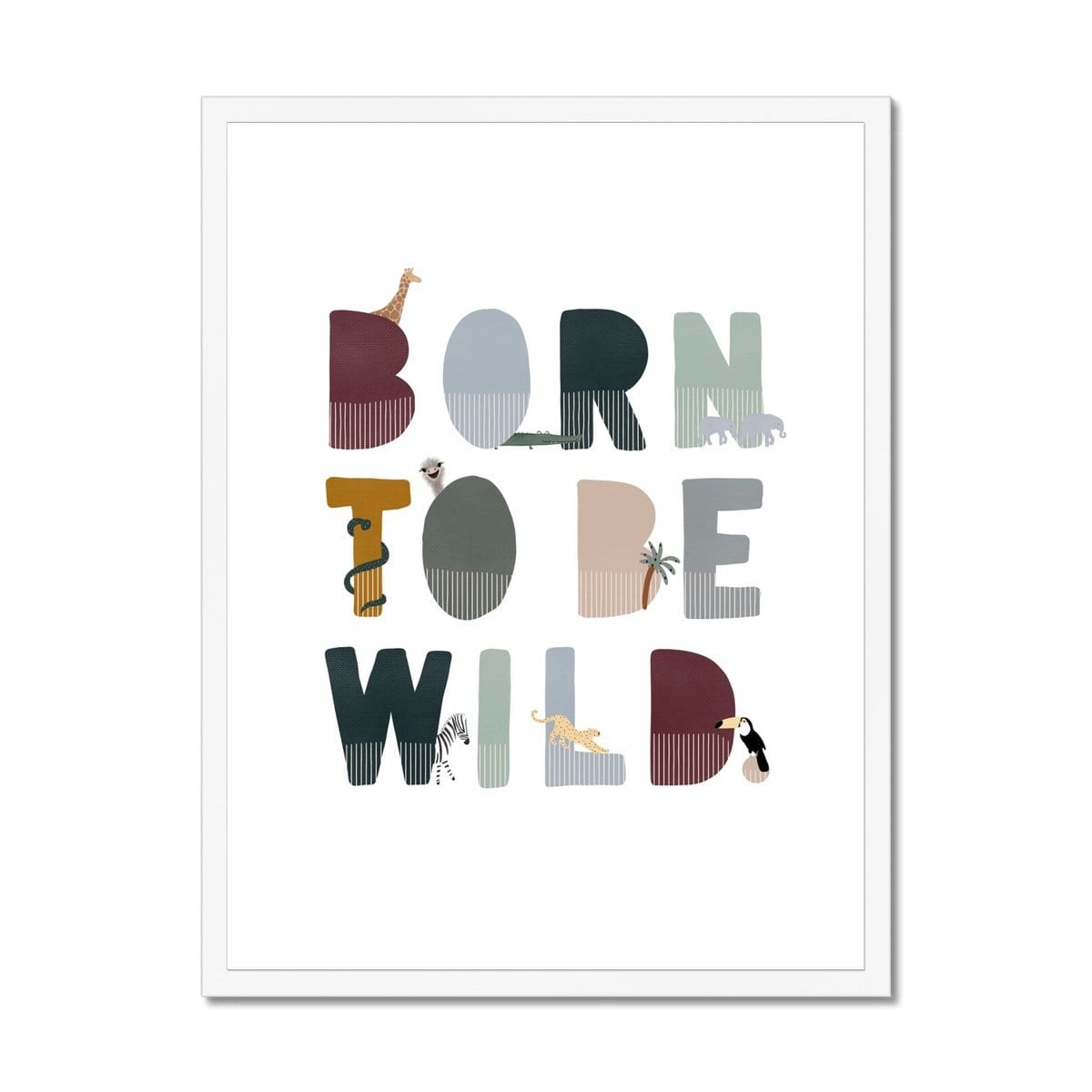 Born To Be Wild Print - Woodland Illustrated |  Framed Print