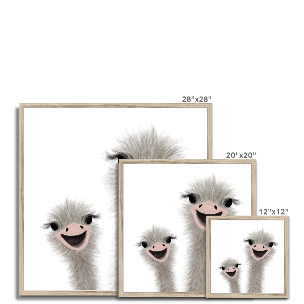 Ostrich - Children's Animal Art |  Framed Print