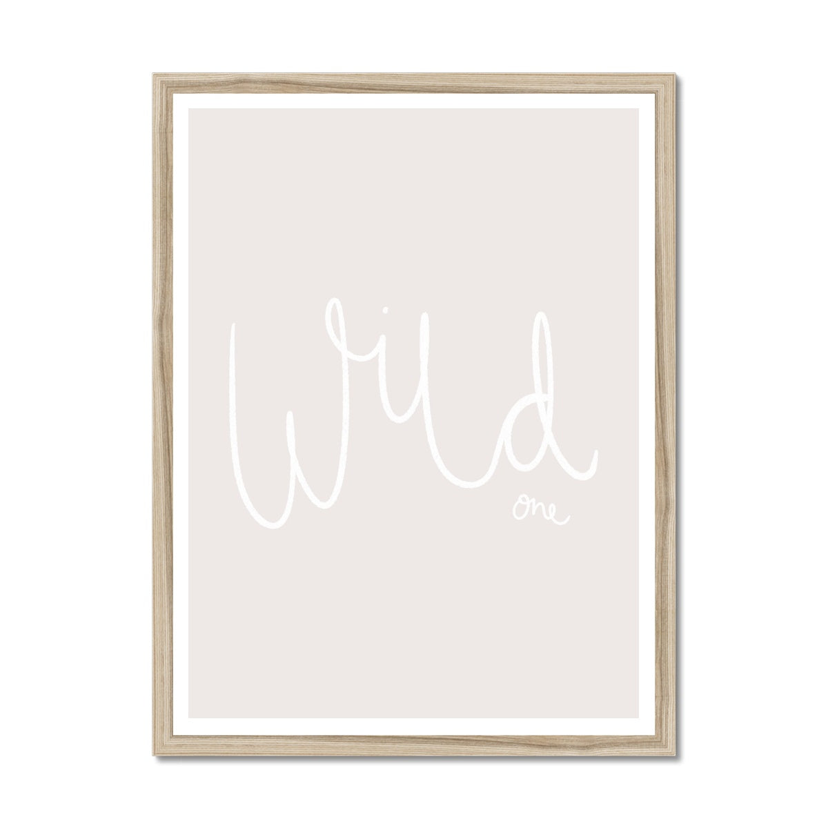 Wild One - Beige / White |  Framed Print