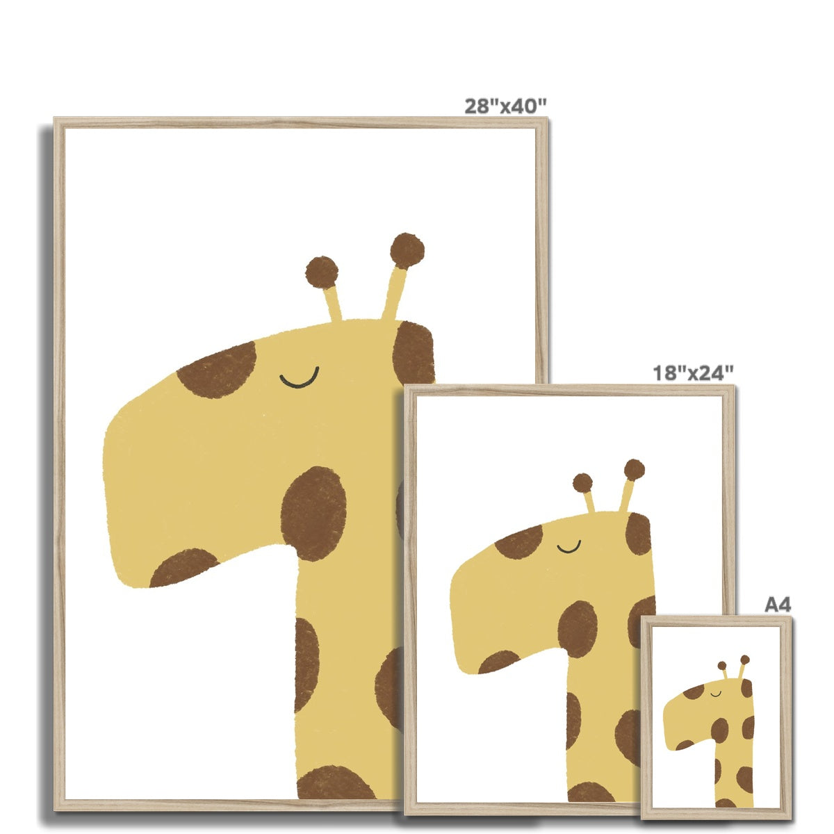 Giraffe Print - Plain |  Framed Print