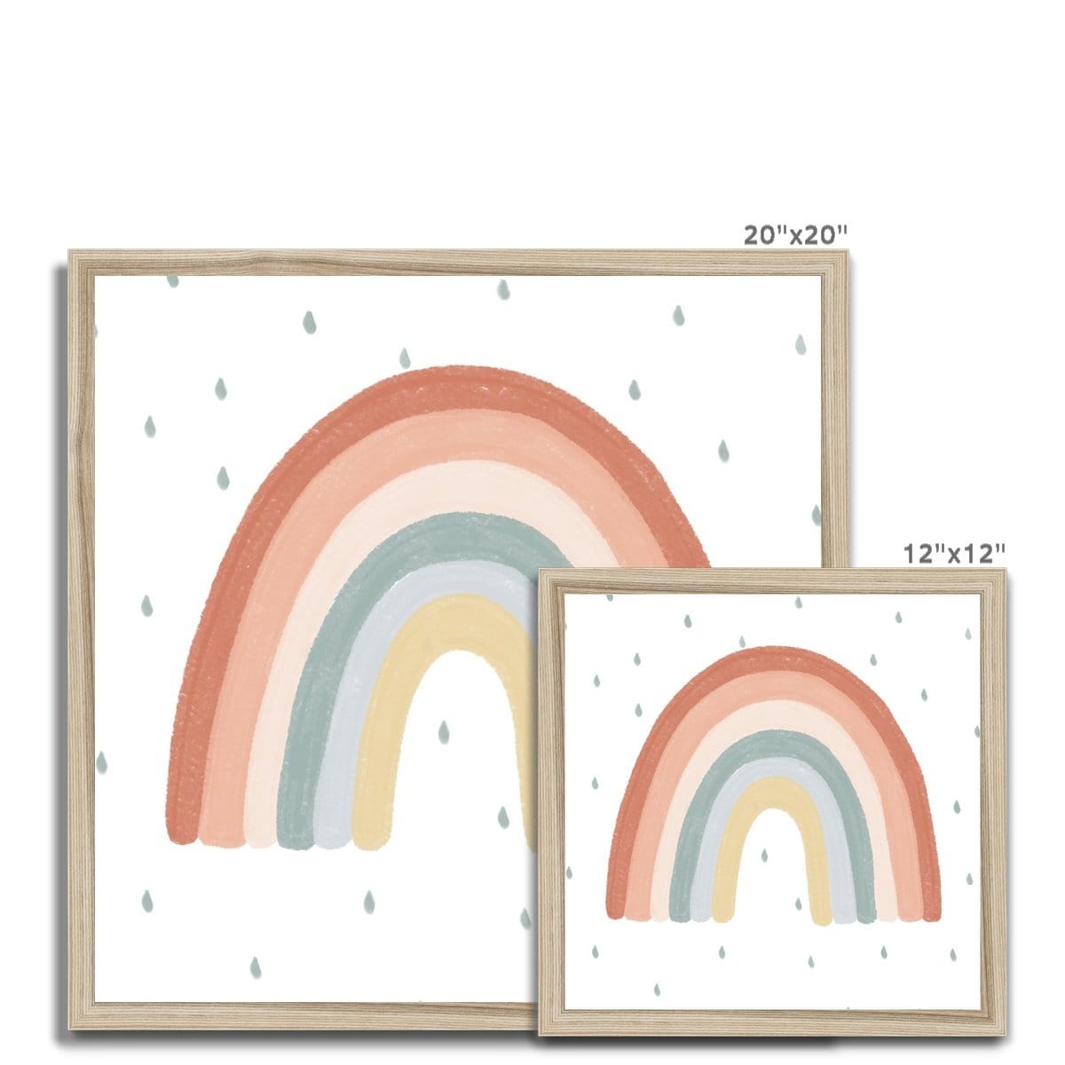 Rainbow Wall Art - Subtle Colours |  Framed Print