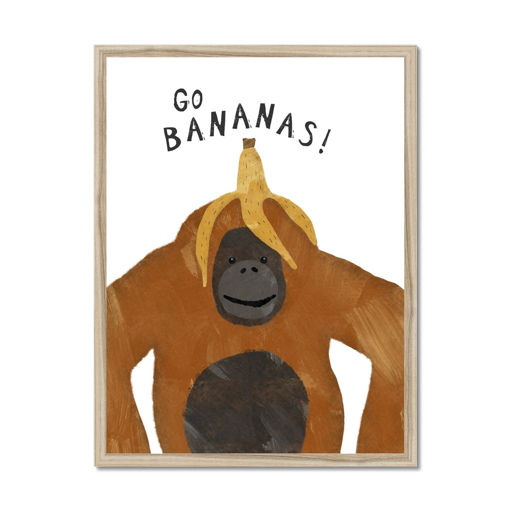 Ltd | Framed in Go Print Pretty Print Art Bananas Orangutan – Poster