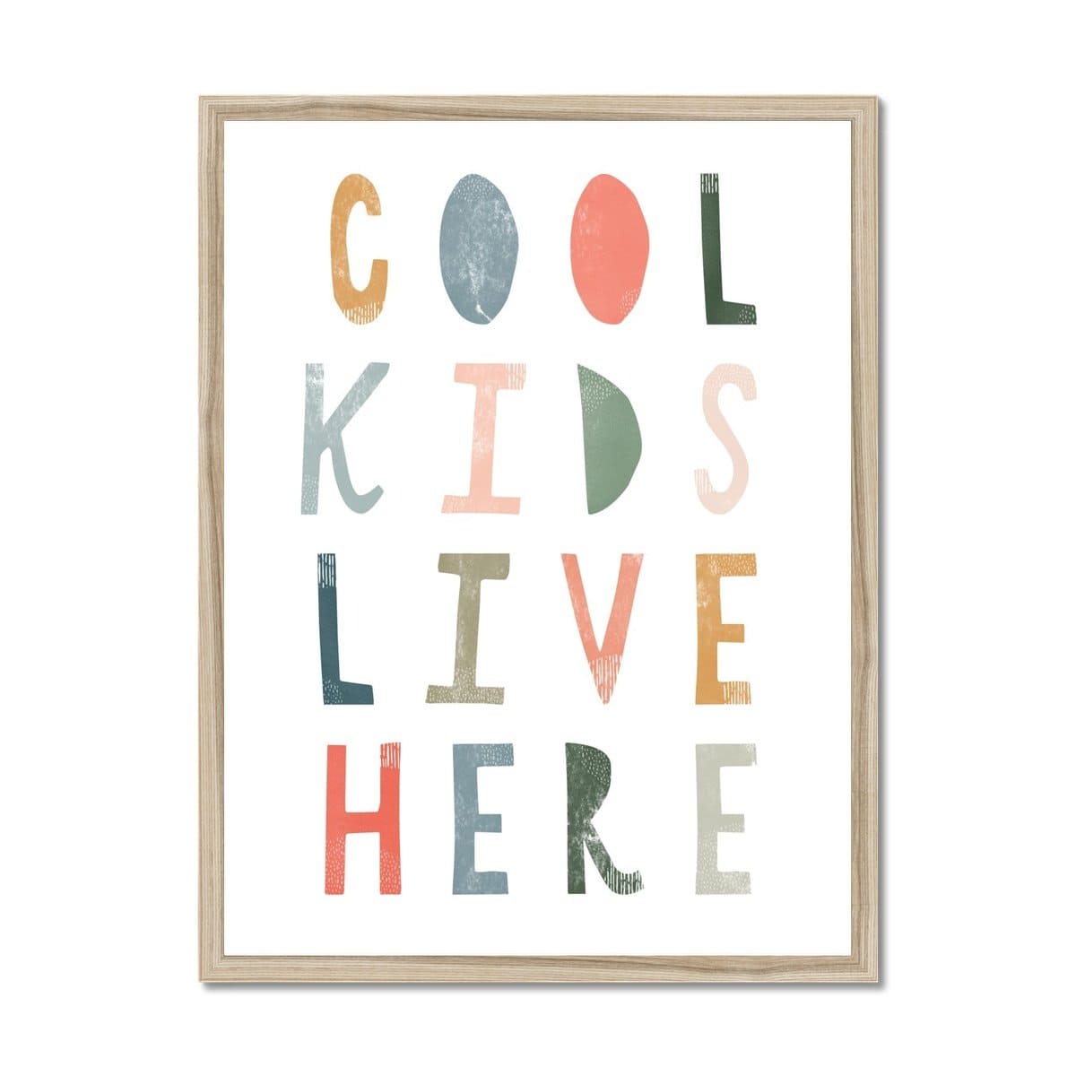 Cool Kids Live Here - Space Colours |  Framed Print