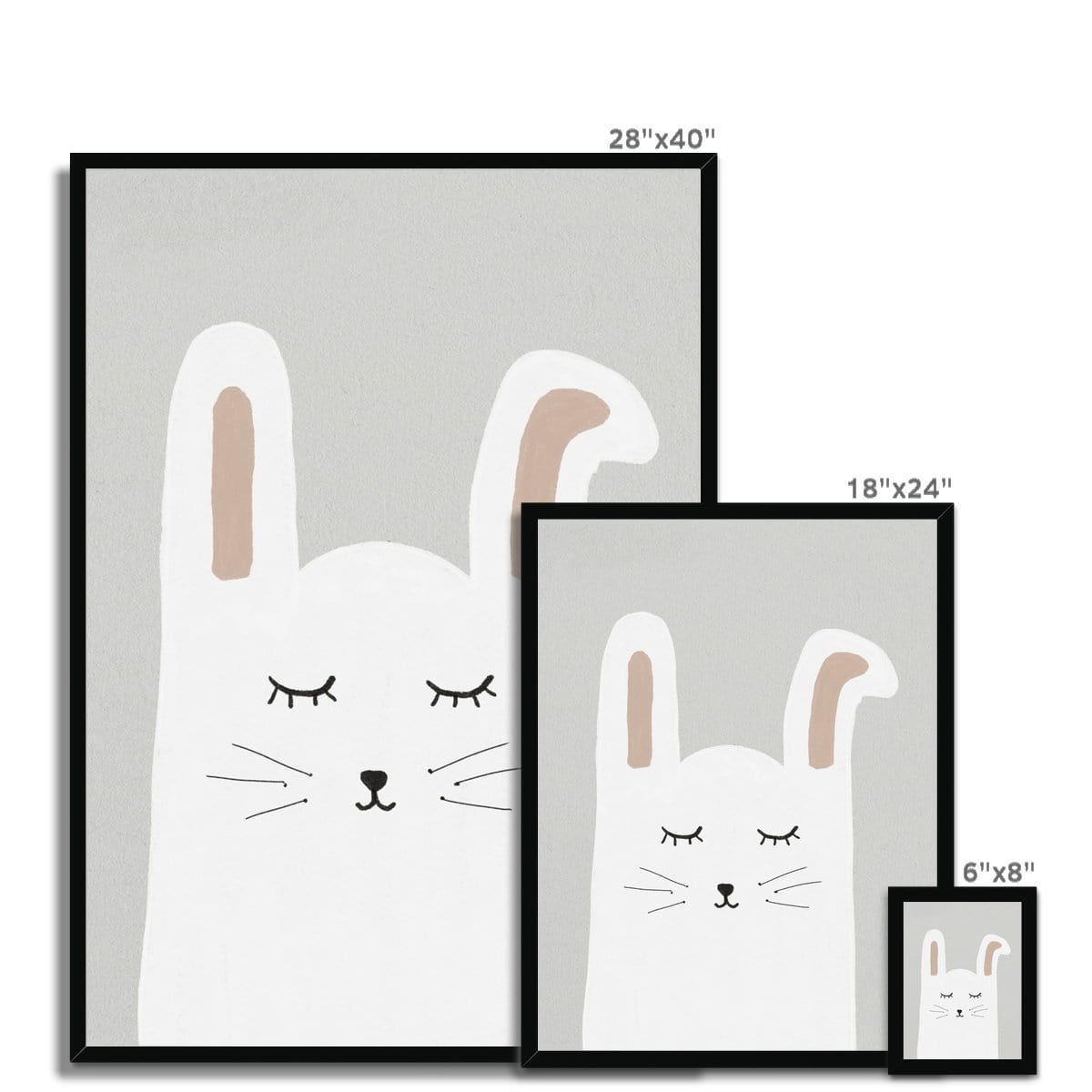 Sleepy Bunny Rabbit |  Framed Print