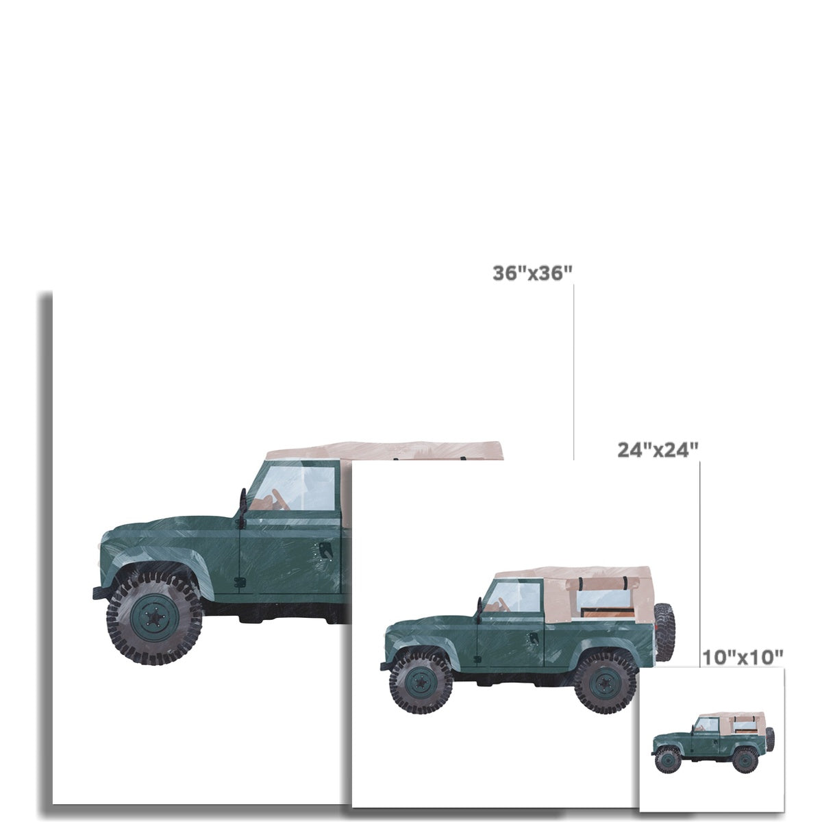 4x4 Land Rover - Green Defender |  Unframed