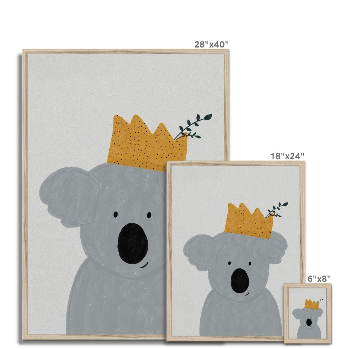 King Koala - Kids Animal Art |  Framed Print