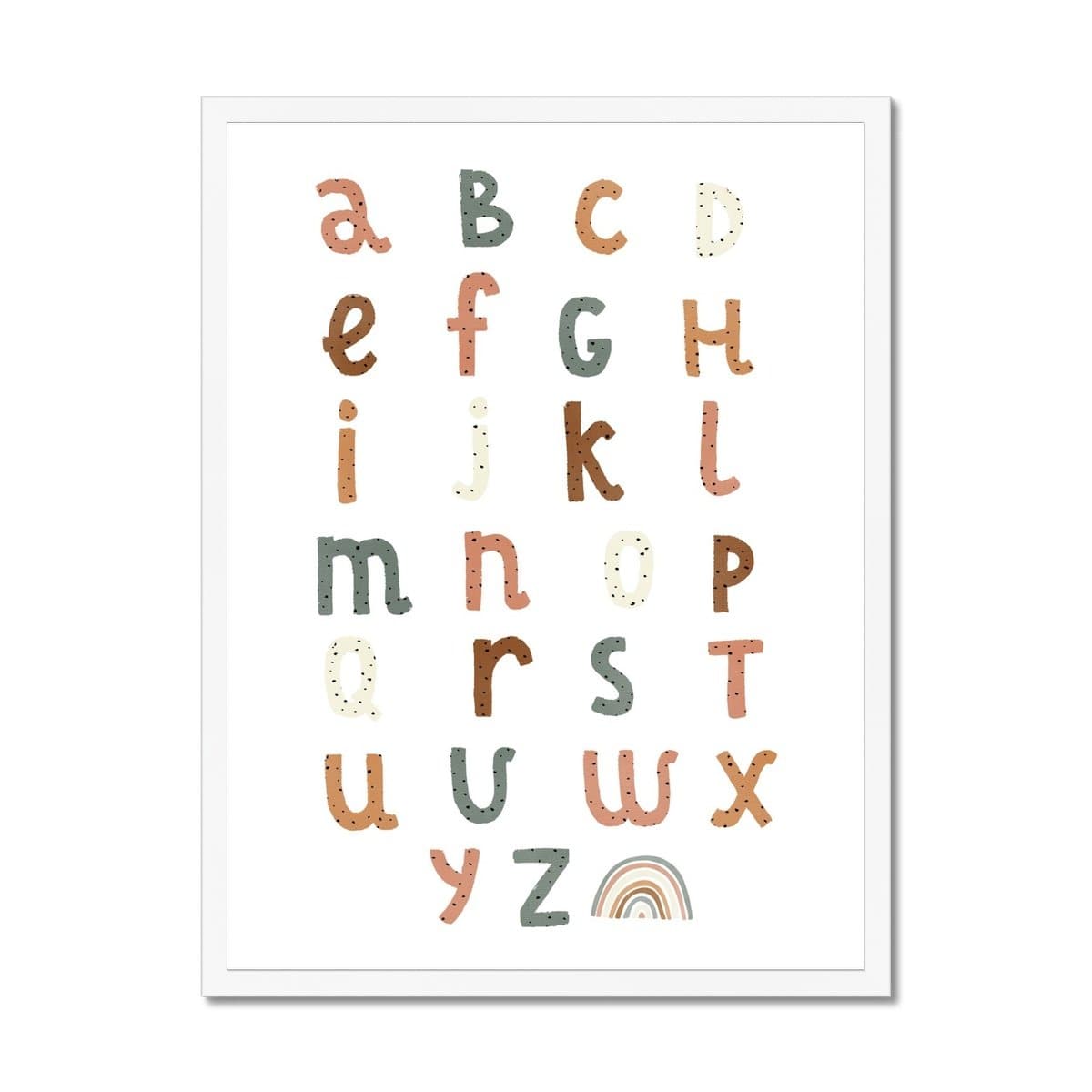 Alphabet Chart Watermelon Colours |  Framed Print