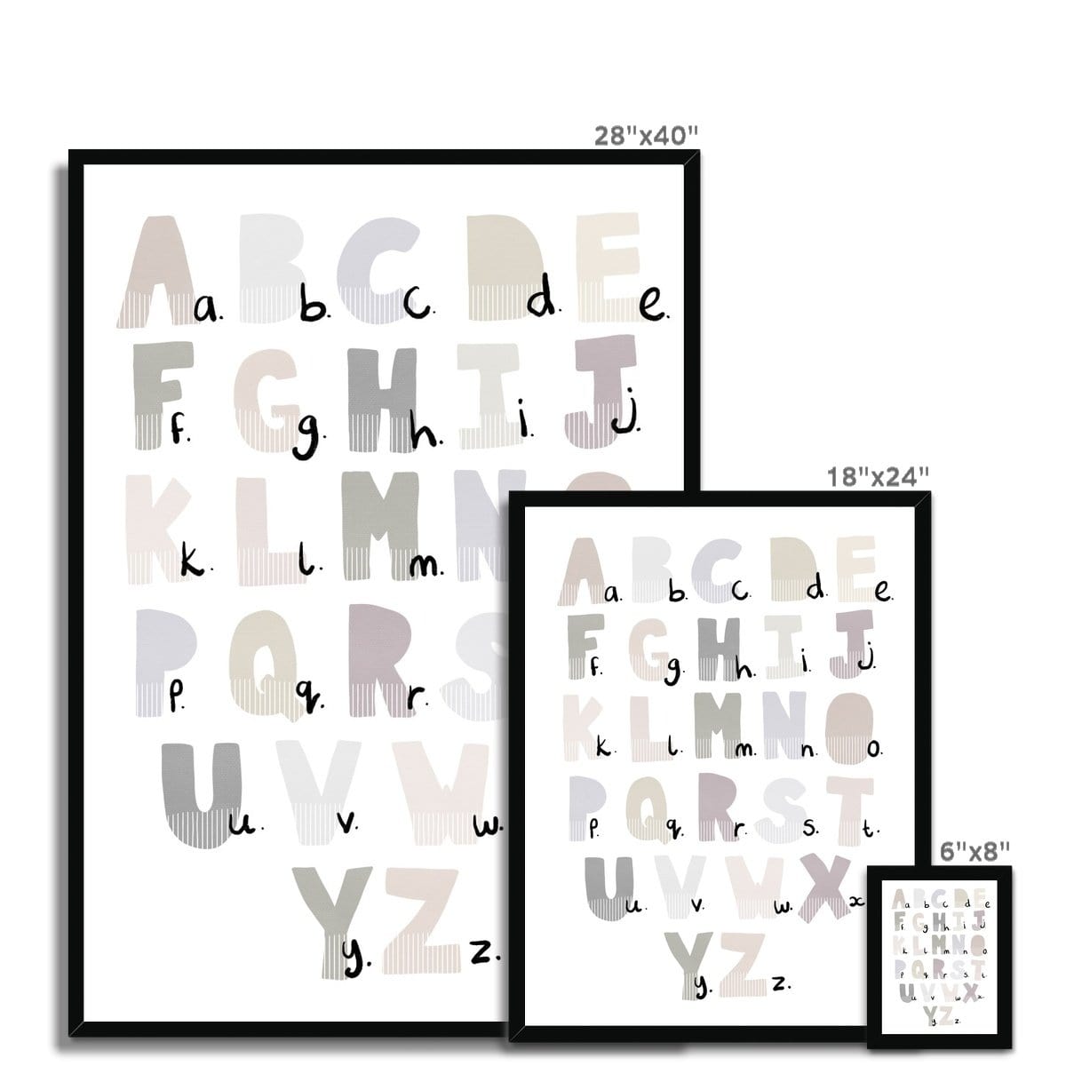 Alphabet Chart - Natural |  Framed Print