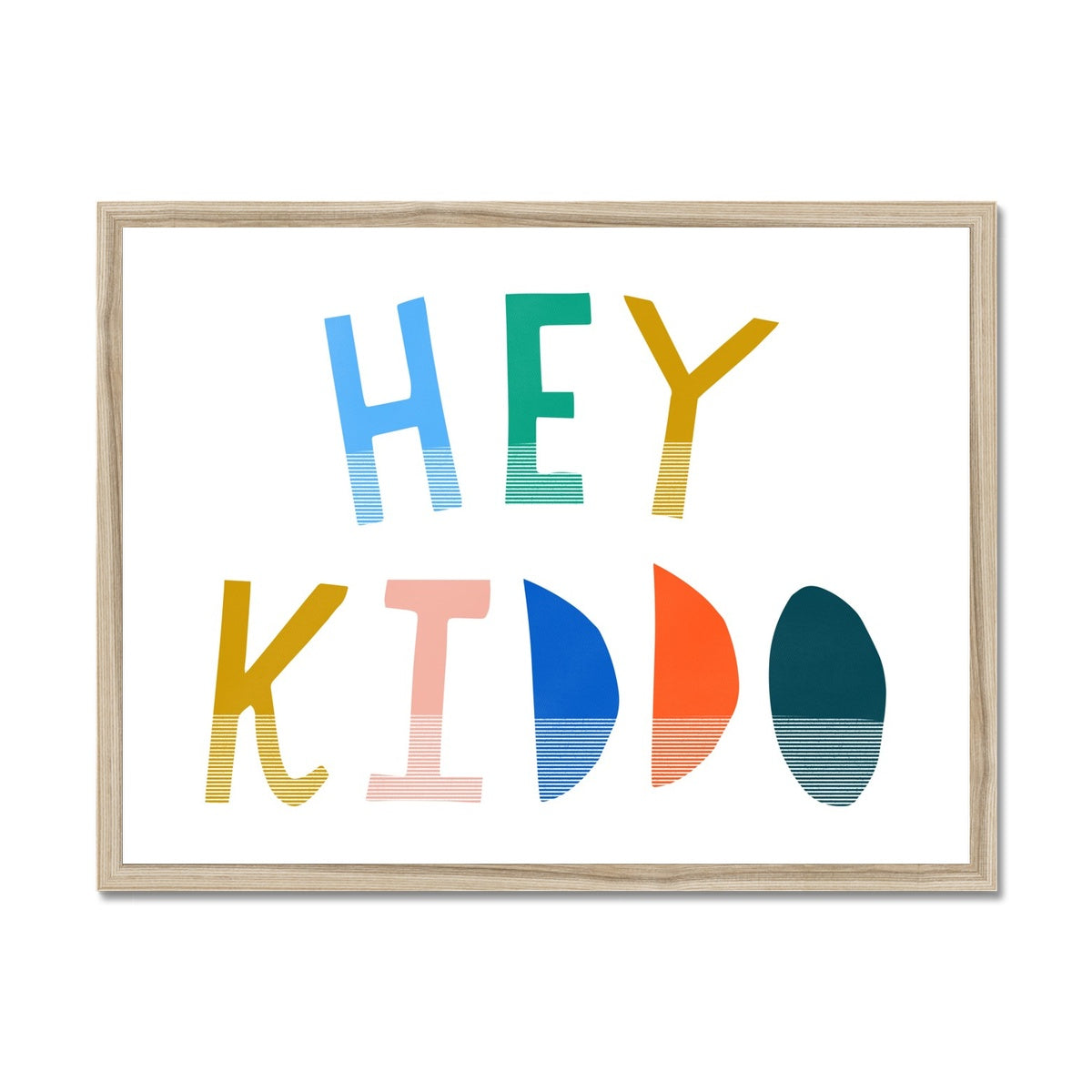 Hey Kiddo - Brights (Landscape) |  Framed Print