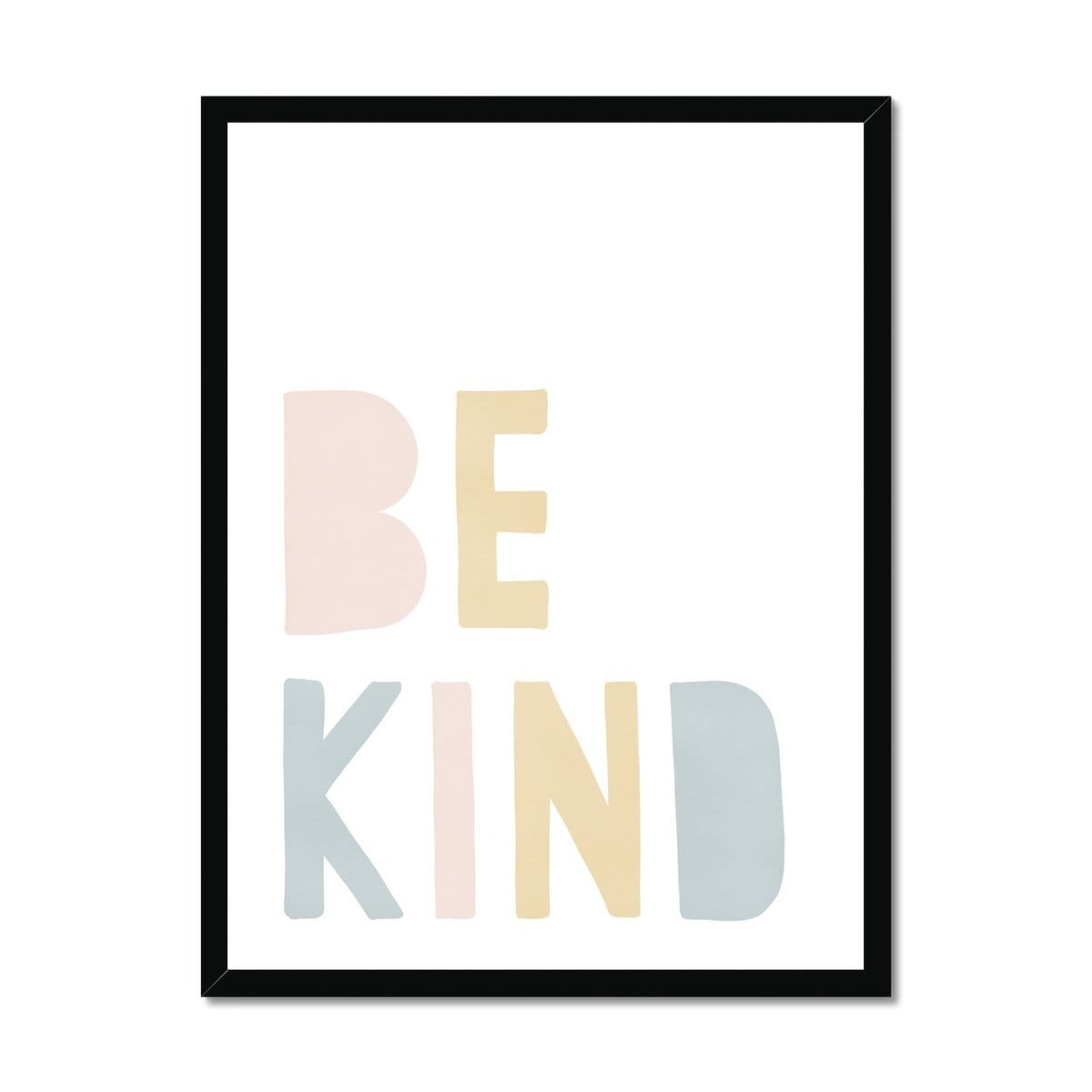 Be Kind Print - Pink Rainbow |  Framed Print