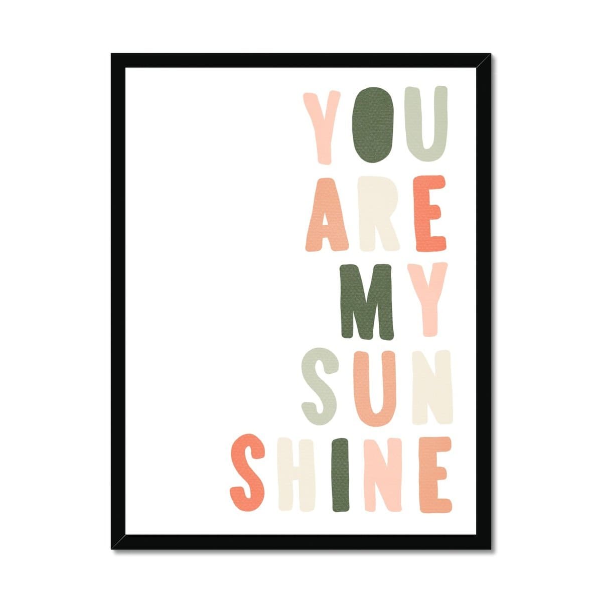 You Are My Sunshine - Blush & Green |  Framed Print