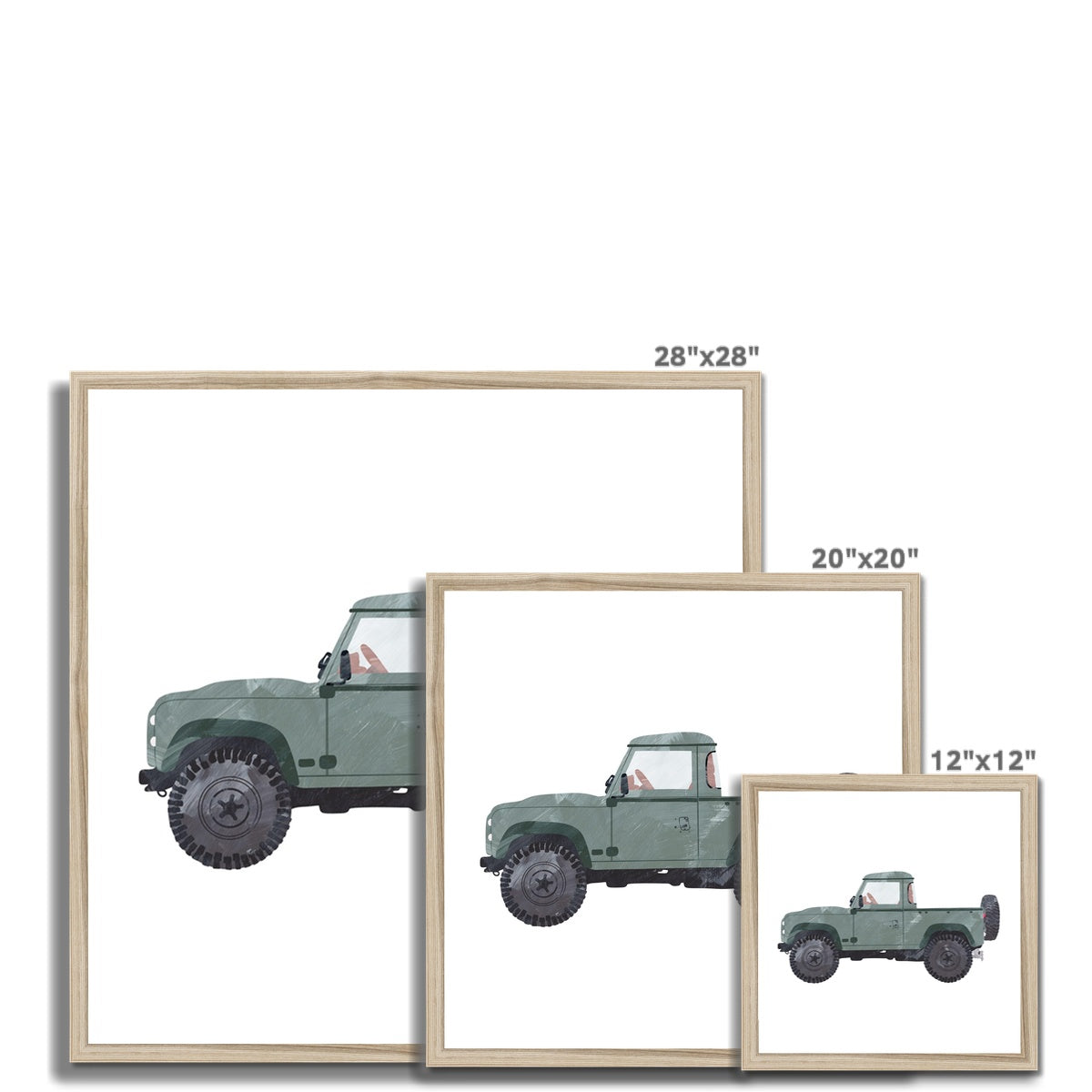 4x4 Land Rover - Green Vintage |  Framed Print